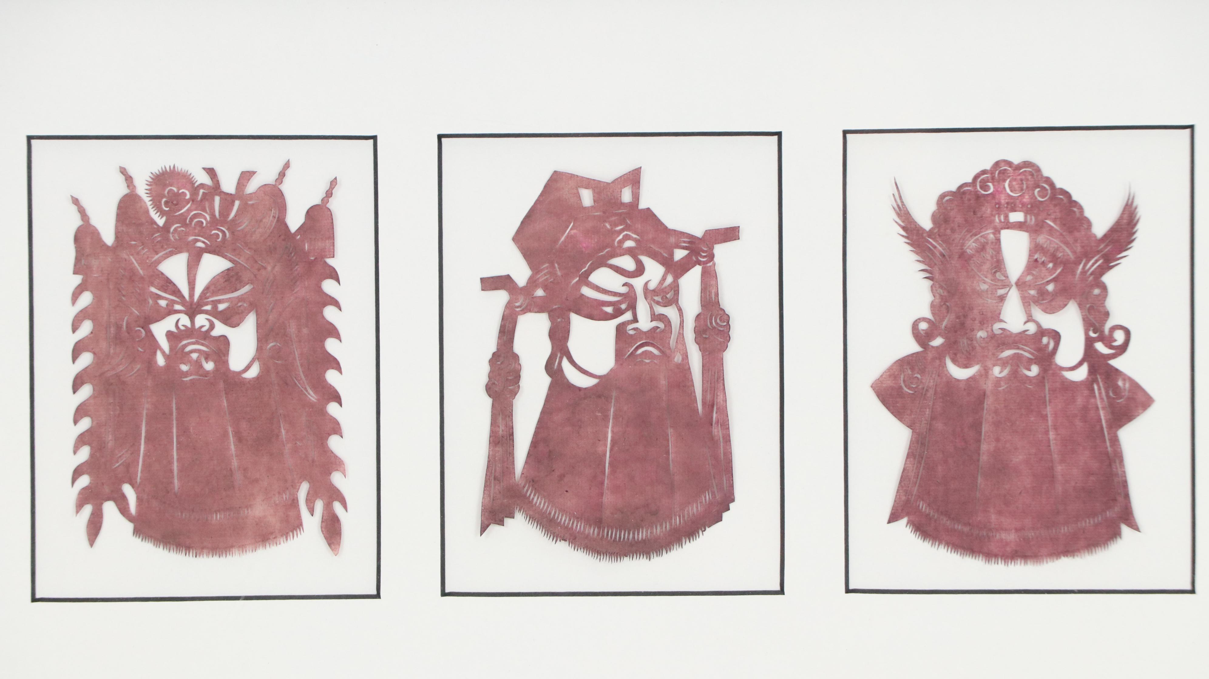 Chinese Cut Paper Portraits of Theater Mask Characters