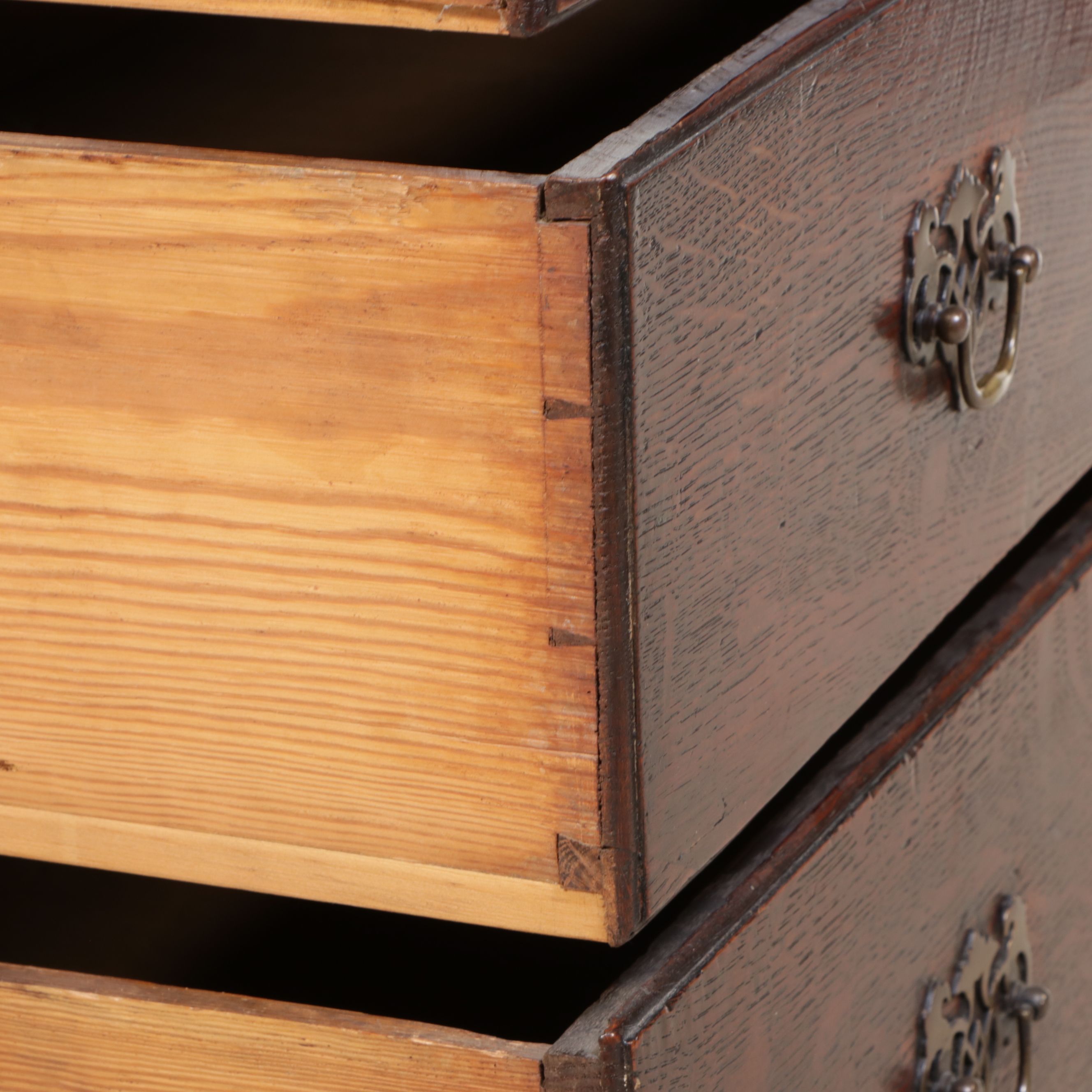 Queen Anne Style Wooden Chest of Drawers on Frame