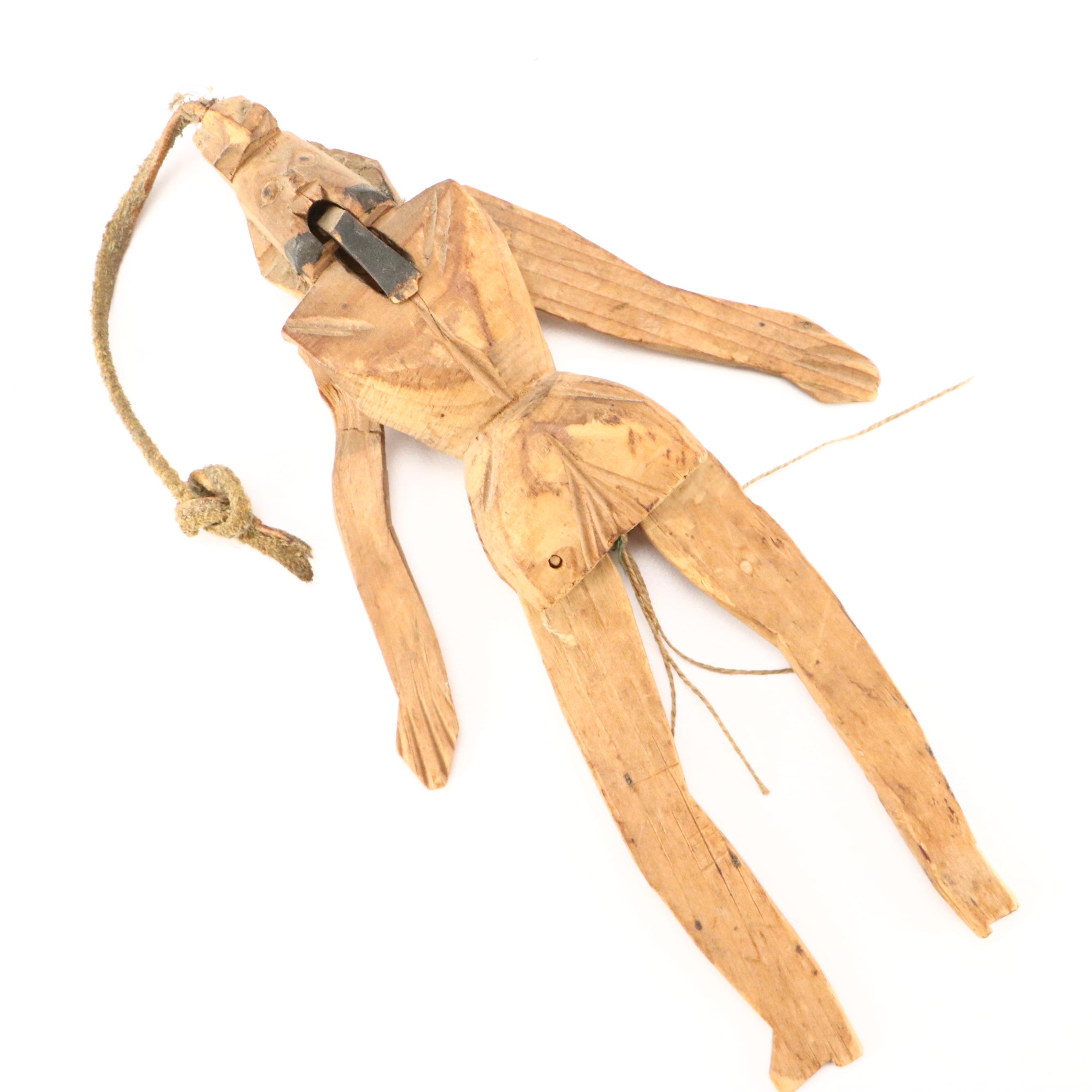 Primitive Noah's Ark Print, Pull-String Doll, Antique Slate Board and Toy Cannon