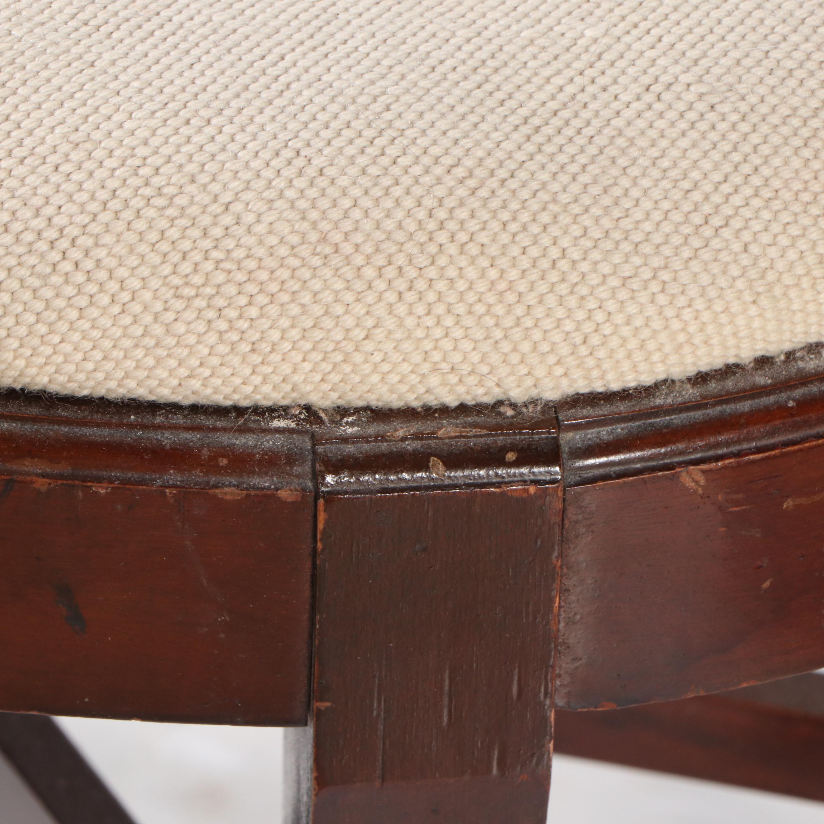 Floral Needlepoint Upholstered Foot Stools