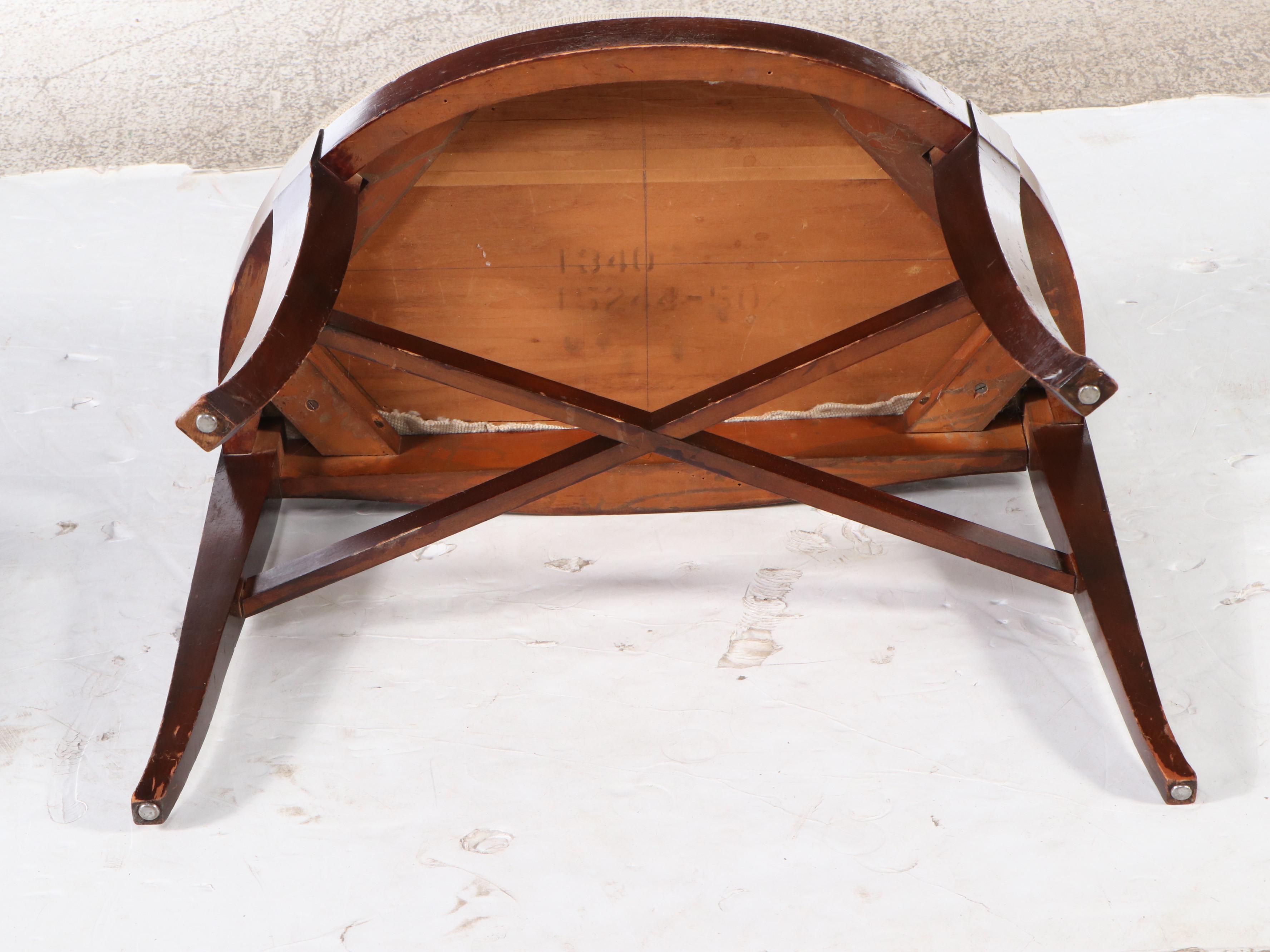 Floral Needlepoint Upholstered Foot Stools