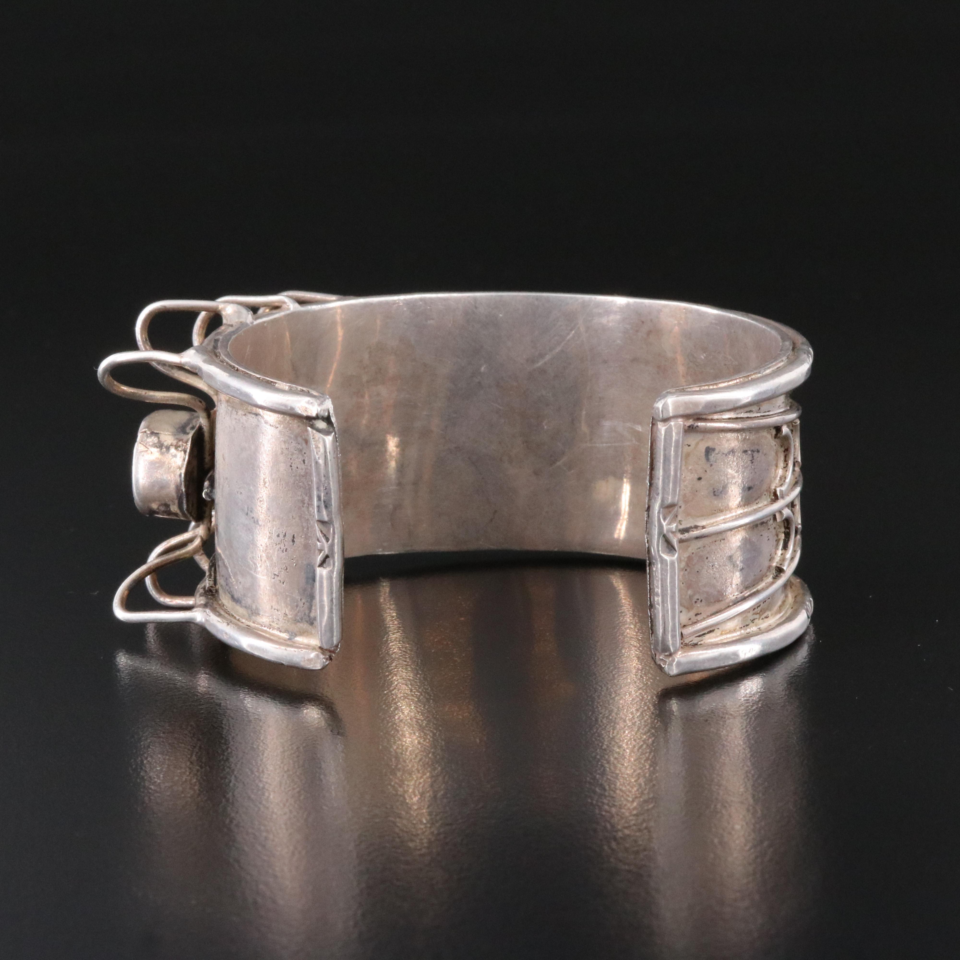 Southwestern Sterling Turquoise Spider Cuff Bracelet