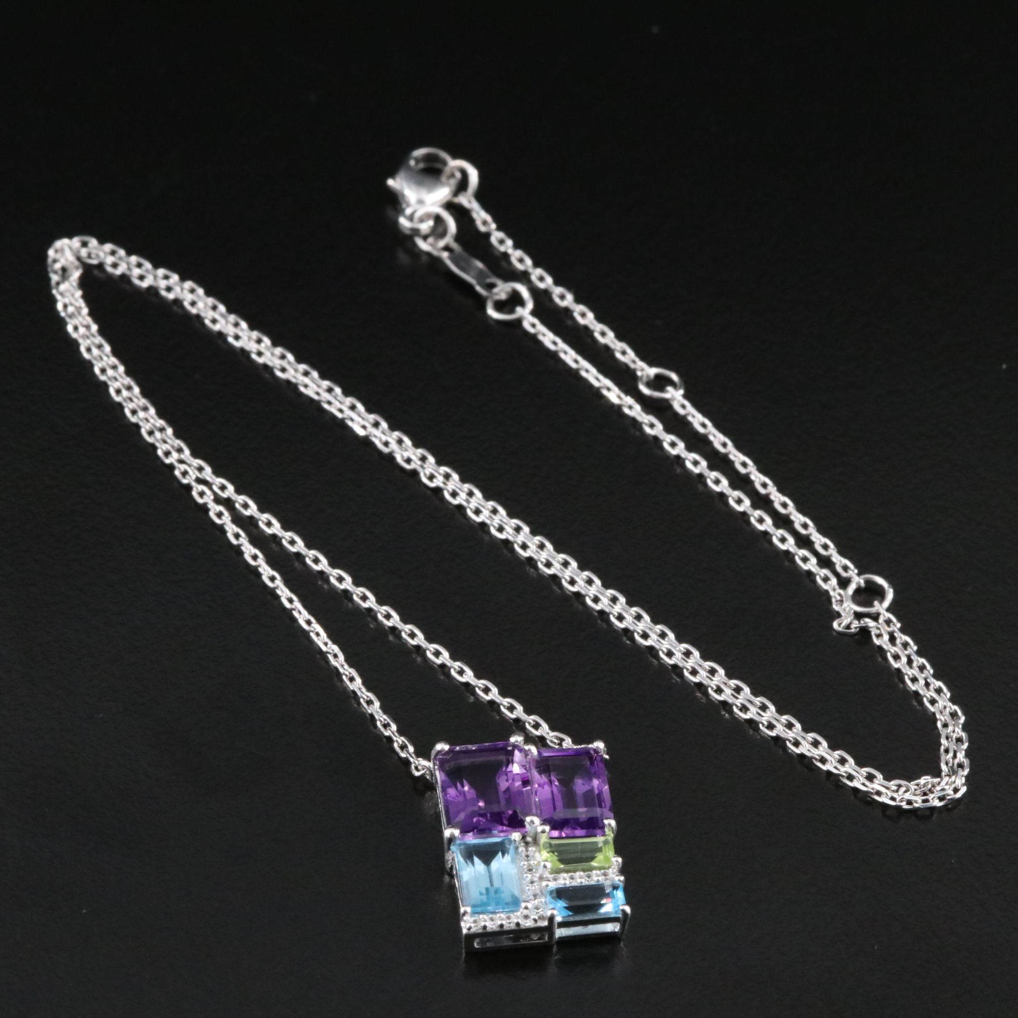 Sterling Gemstone Pendant Necklace
