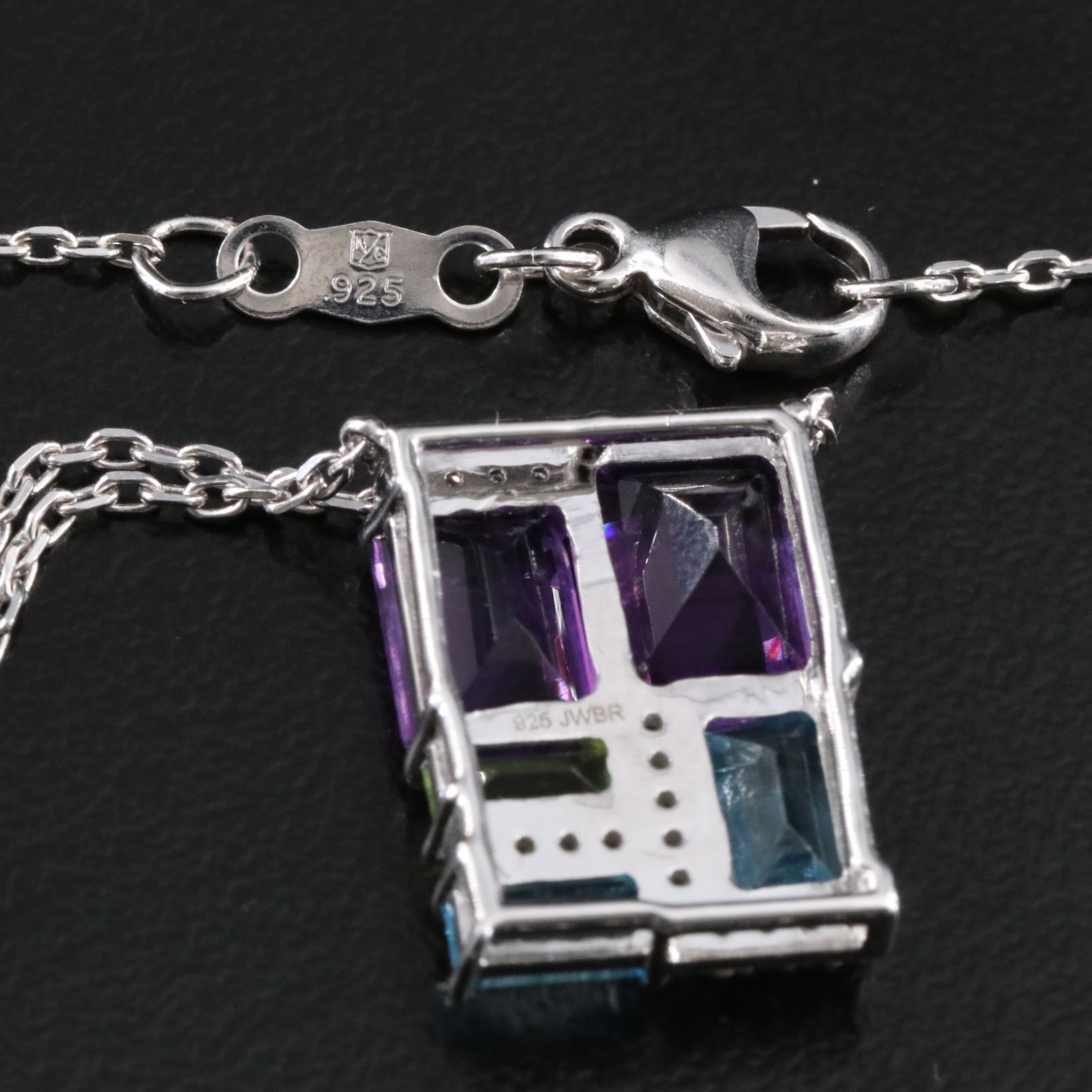 Sterling Gemstone Pendant Necklace