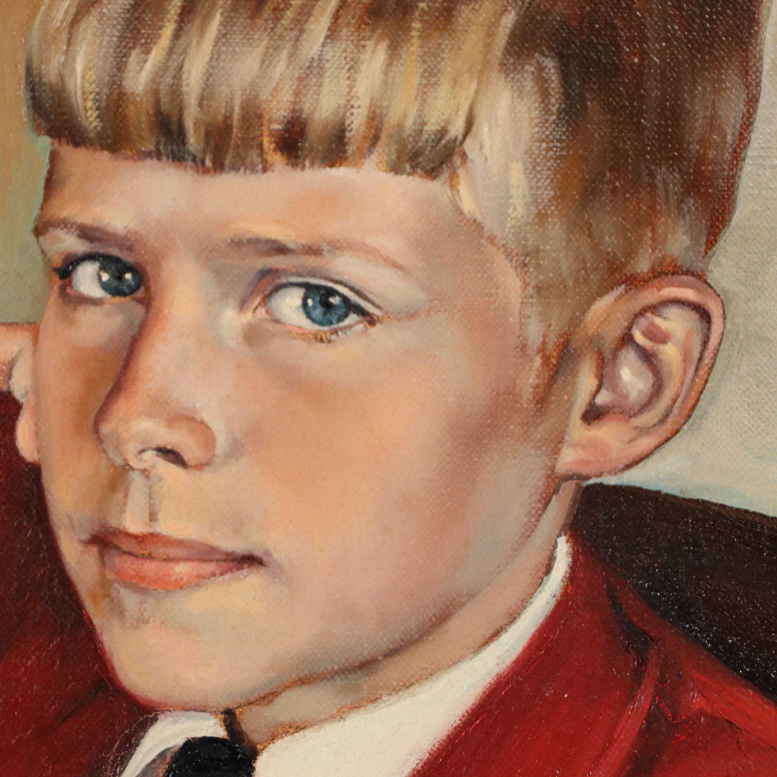 Bill Kufahl Portrait Oil Painting of Young Man in Chair, 1969