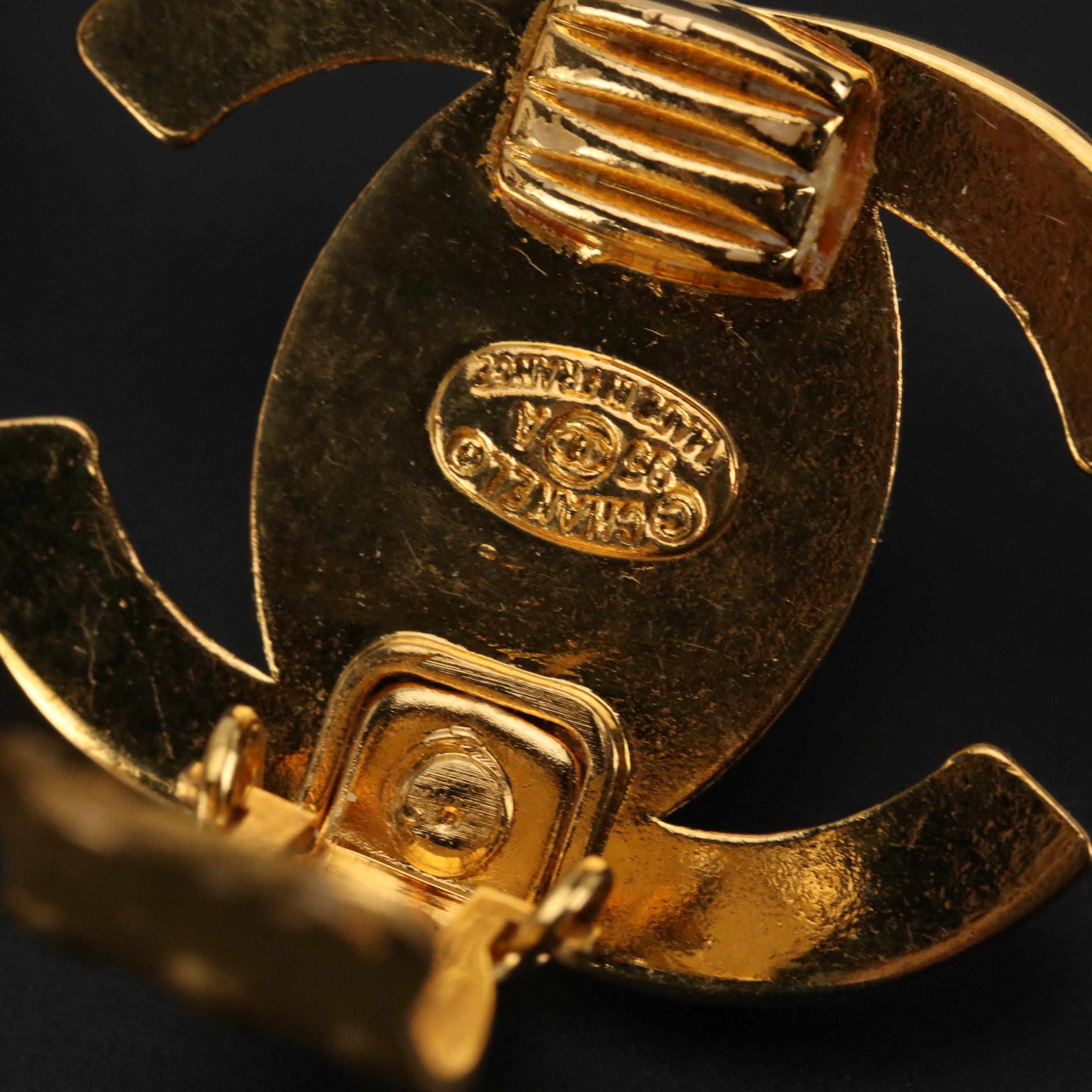 Chanel CC Turn-Lock Clip Earrings