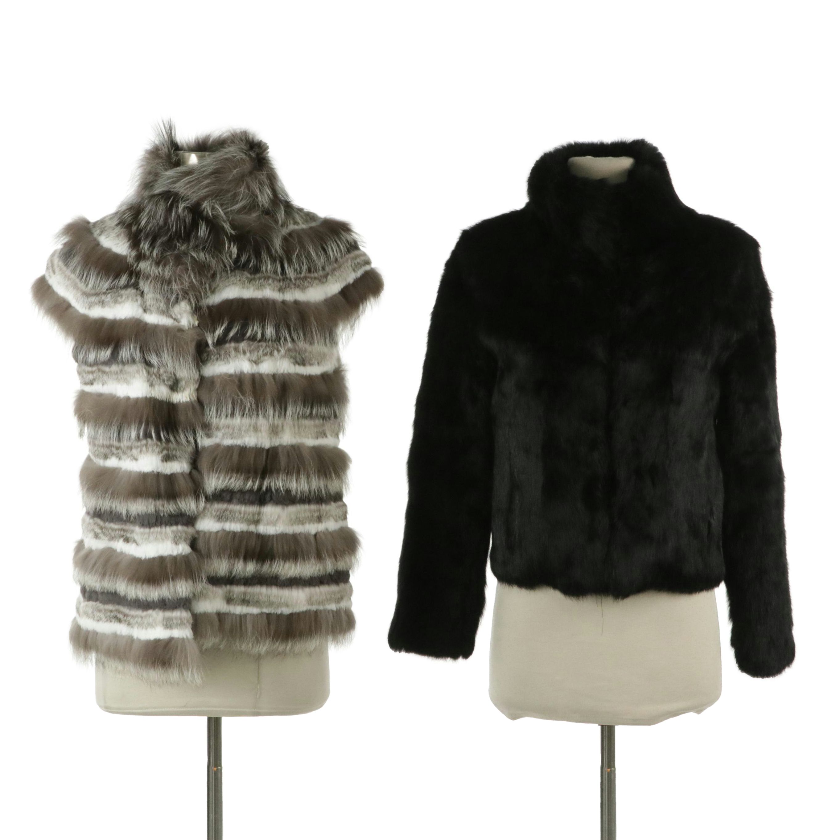 Tory Burch Dyed Rabbit Fur Vest and Other Rabbit Fur Jacket