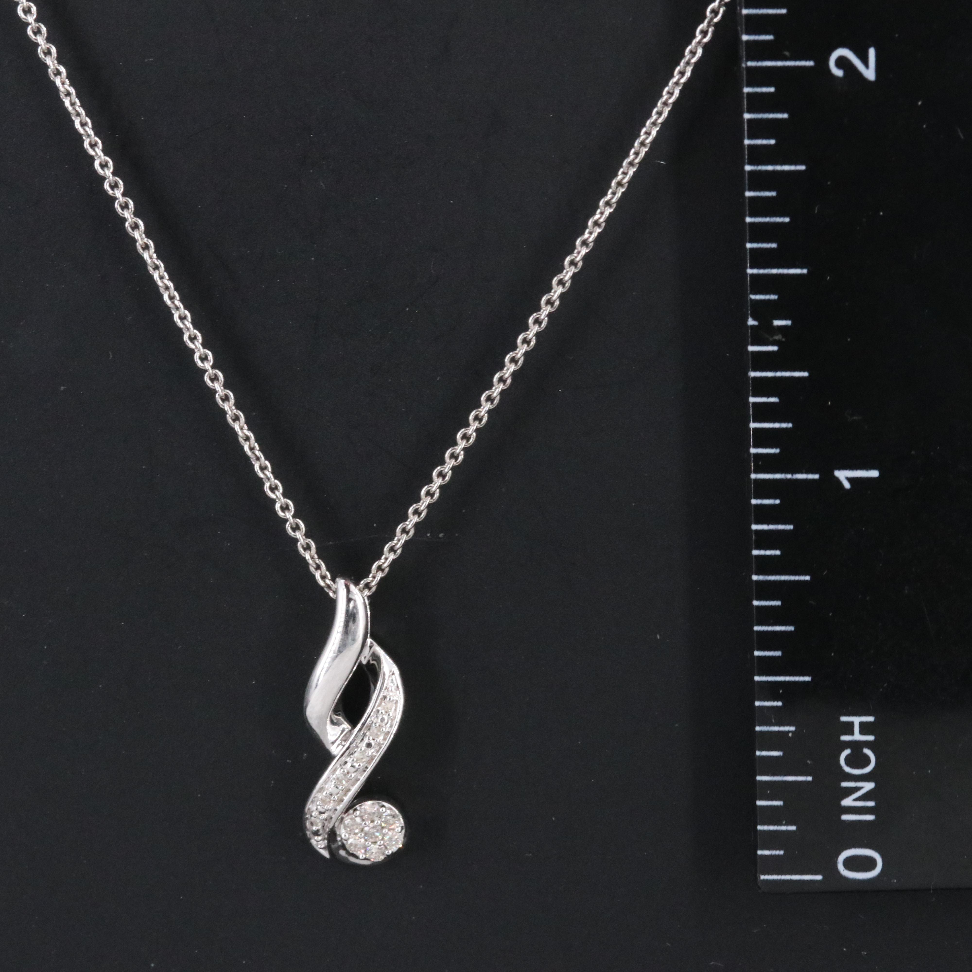 Sterling Diamond Pendant Necklace