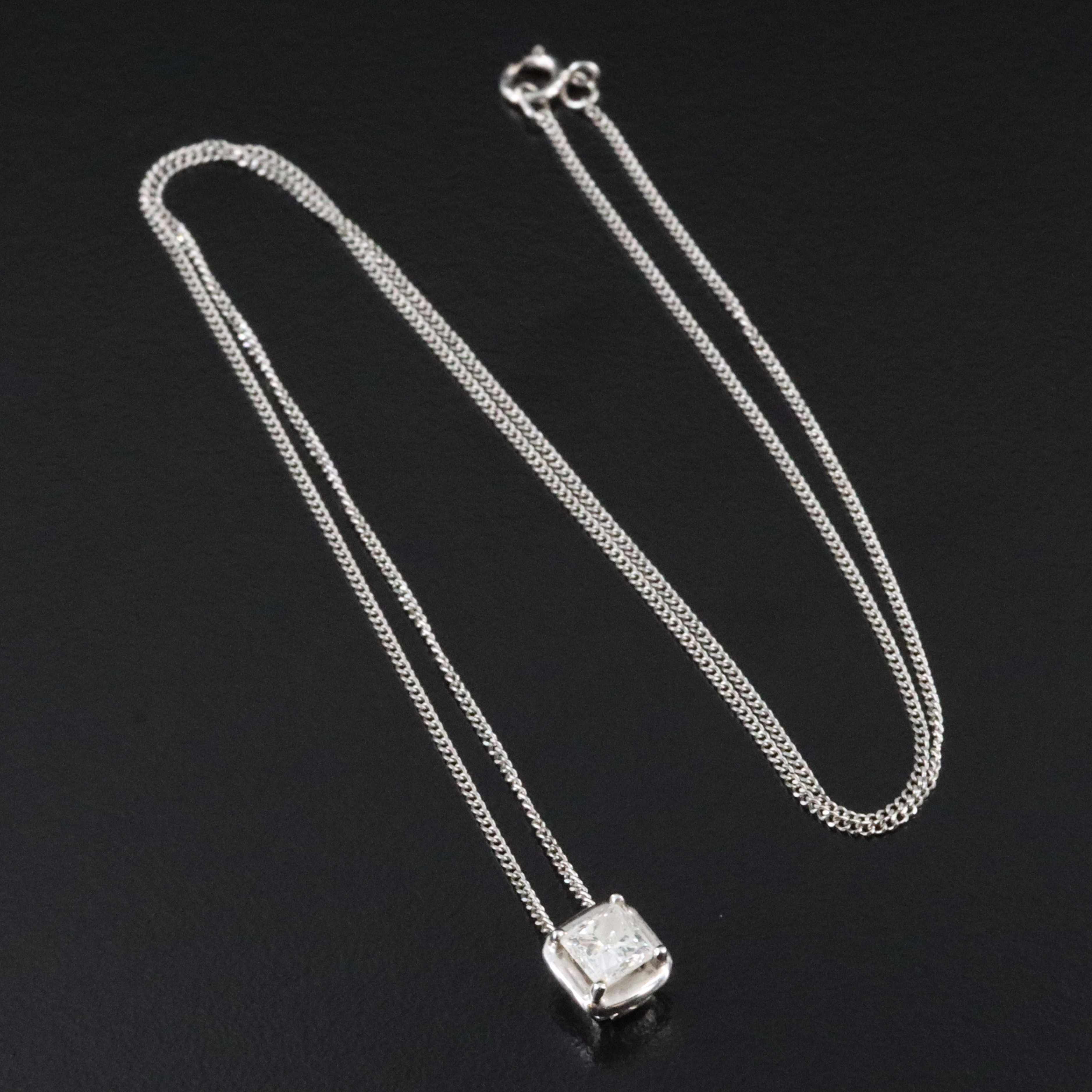 10K 0.46 CT Diamond Solitaire Pendant Necklace