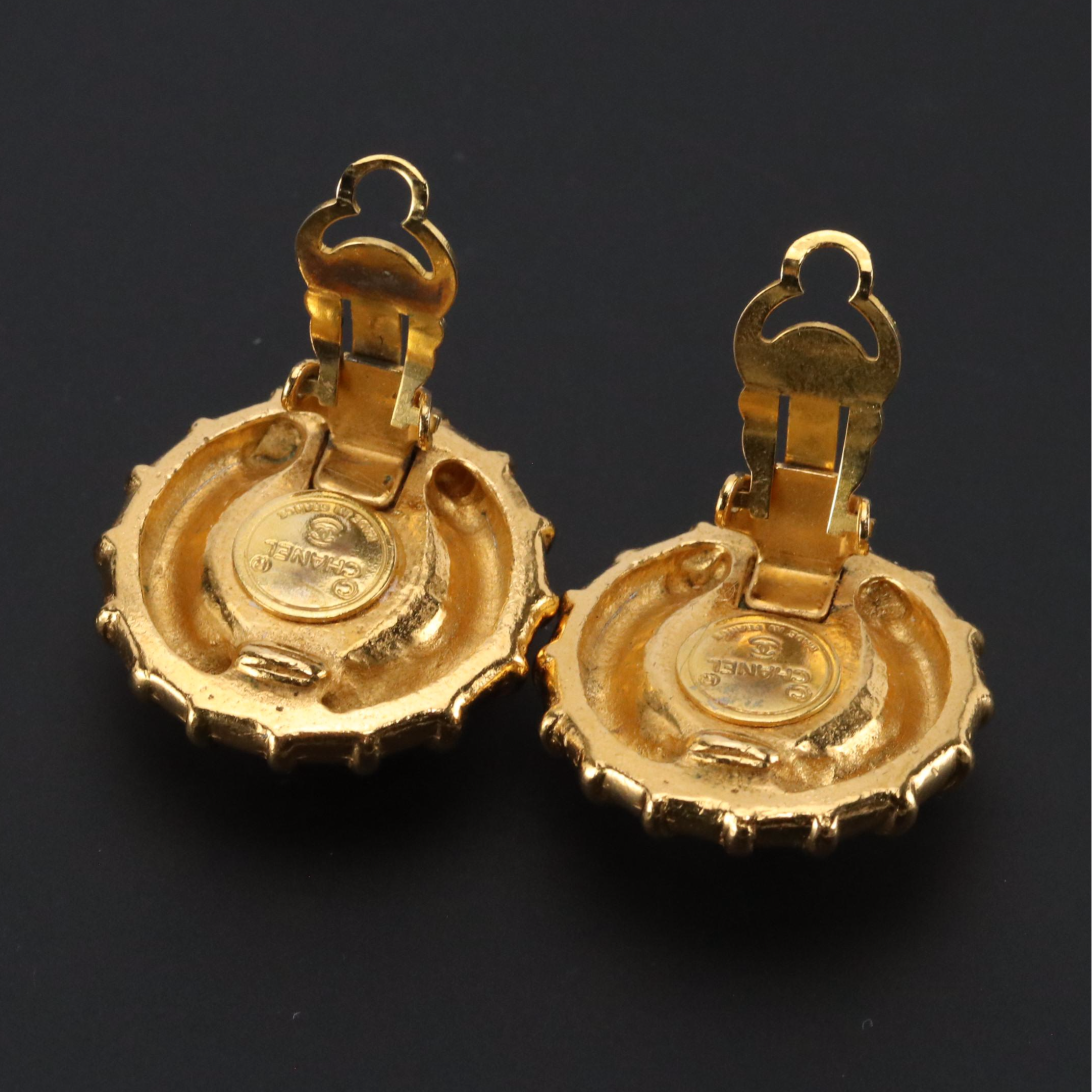 Chanel Imitation Pearl Clip Earrings