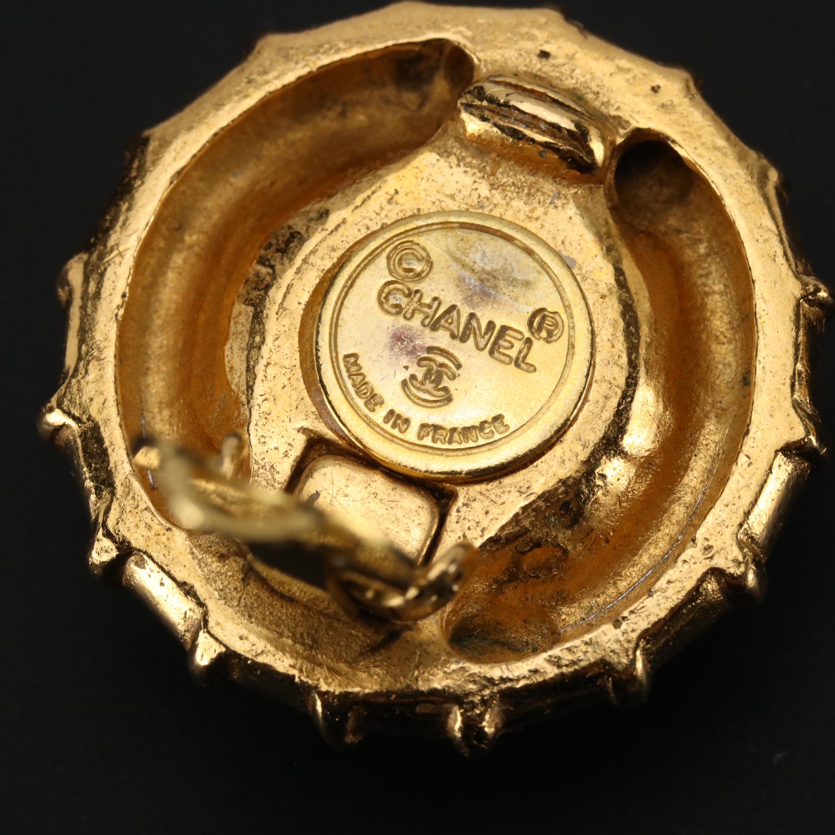 Chanel Imitation Pearl Clip Earrings