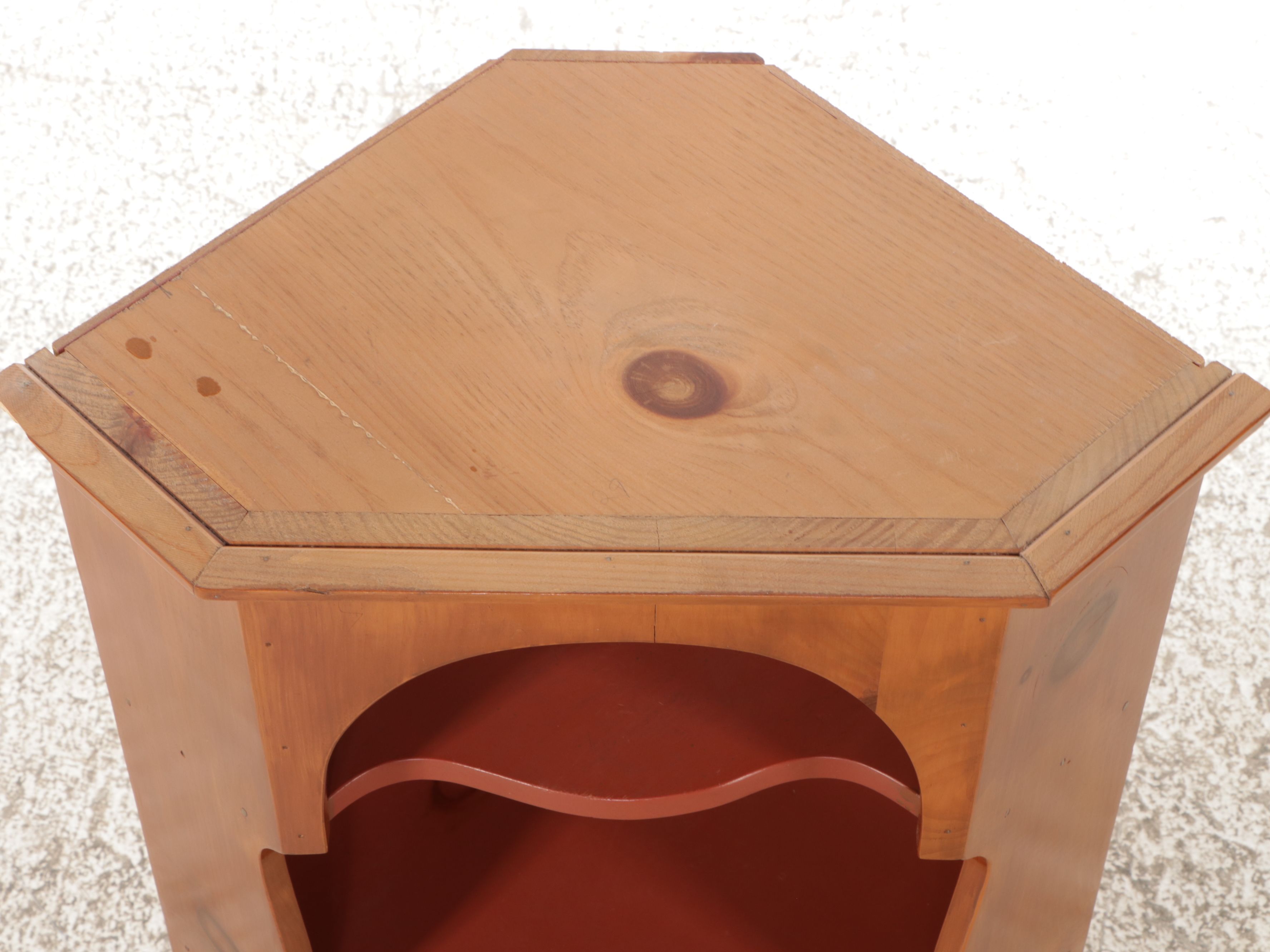 Traditional Style Cherry Cabinet with Three-Tiered Wall Hanging Shelf