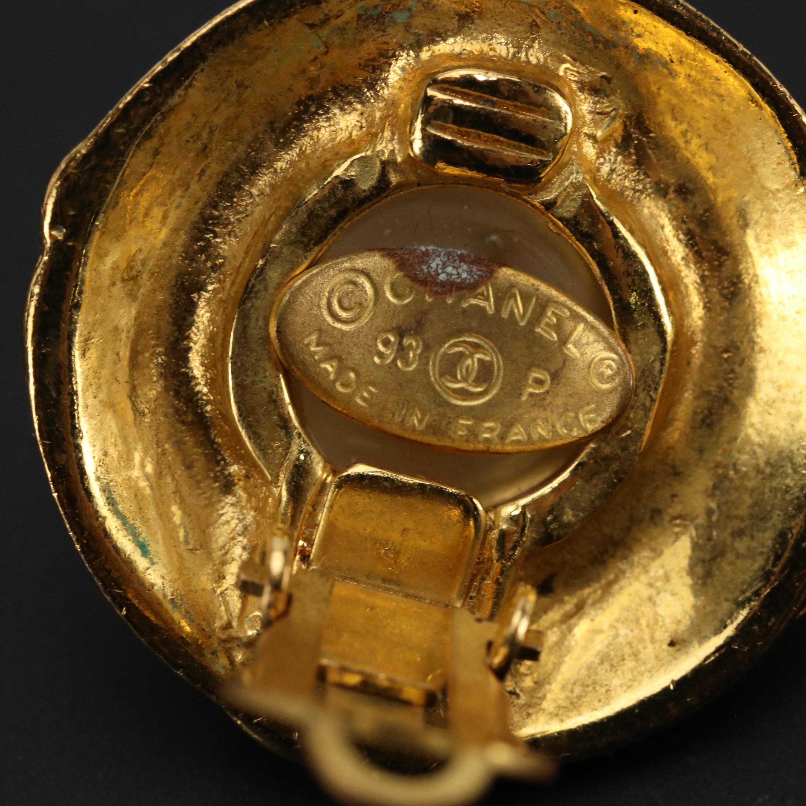 Chanel Imitation Pearl Clip Earrings