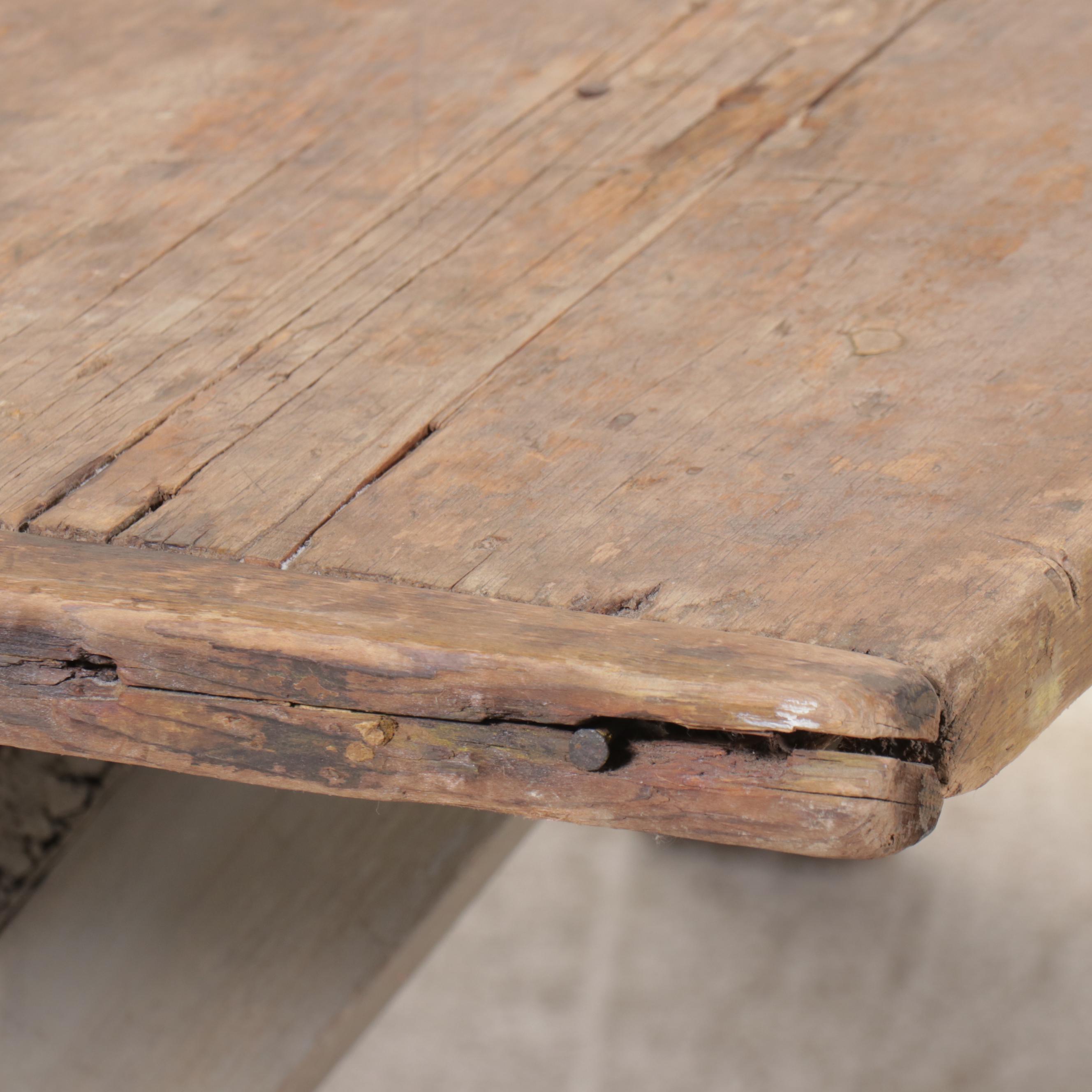 Antique Primitive Style Painted Wooden Table