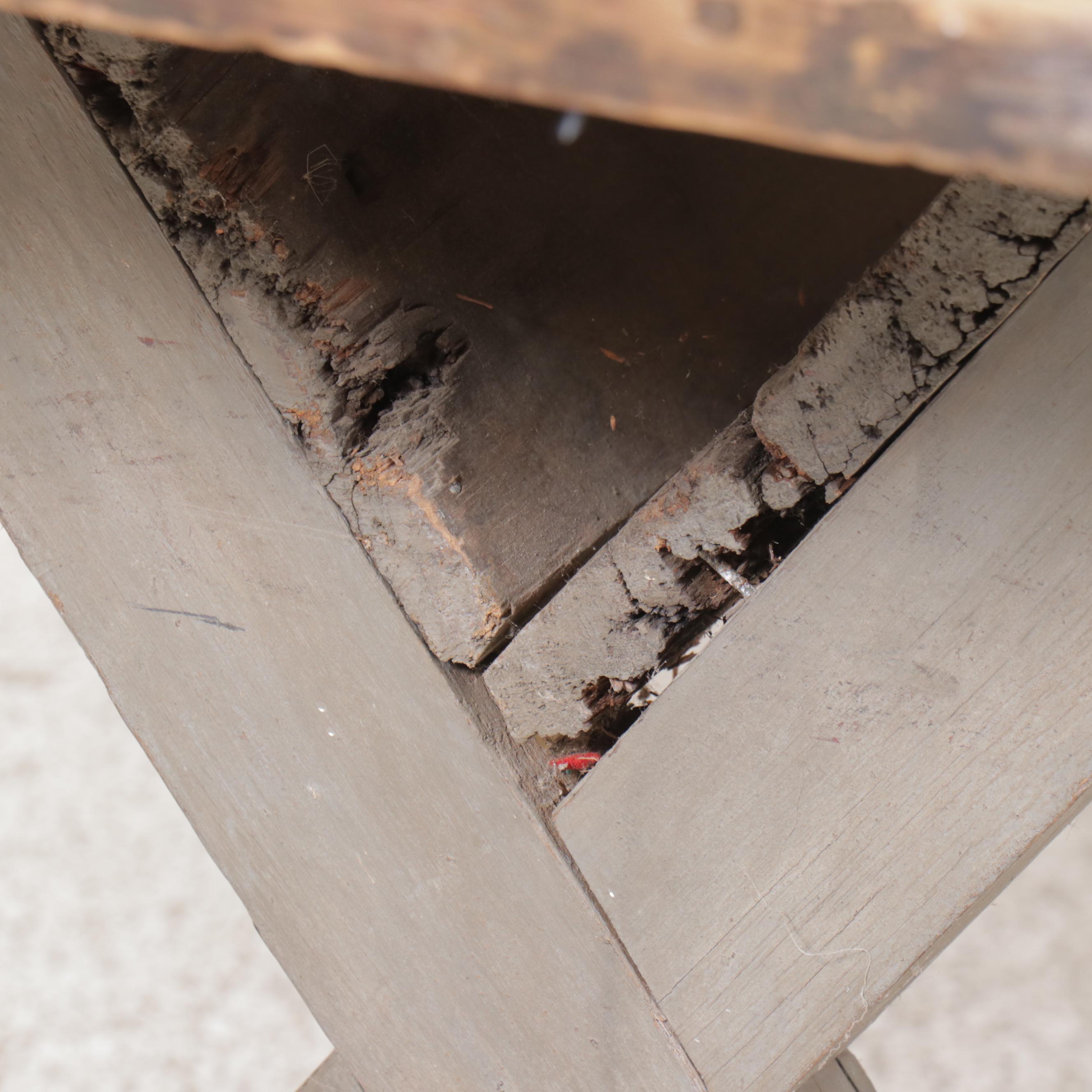Antique Primitive Style Painted Wooden Table