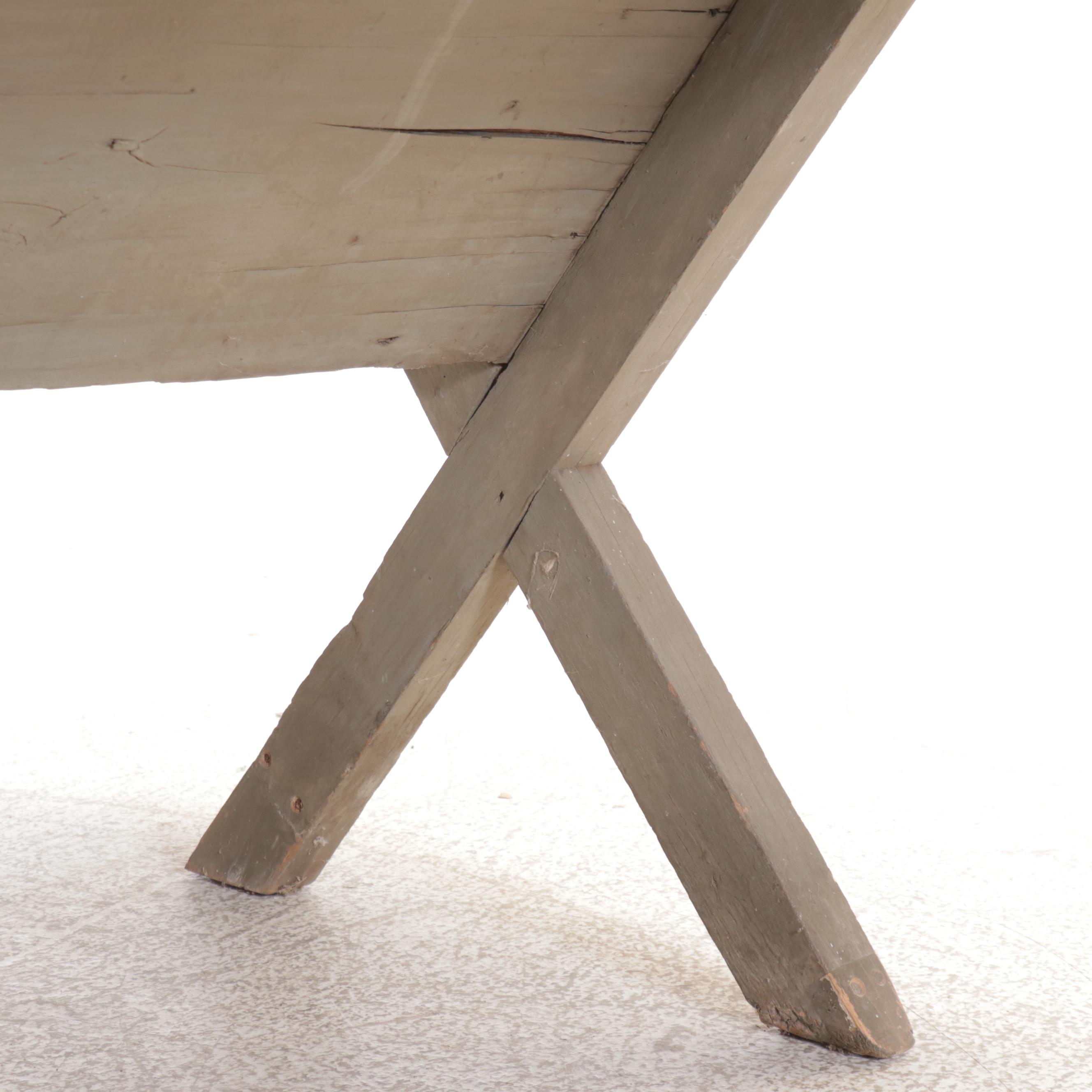 Antique Primitive Style Painted Wooden Table