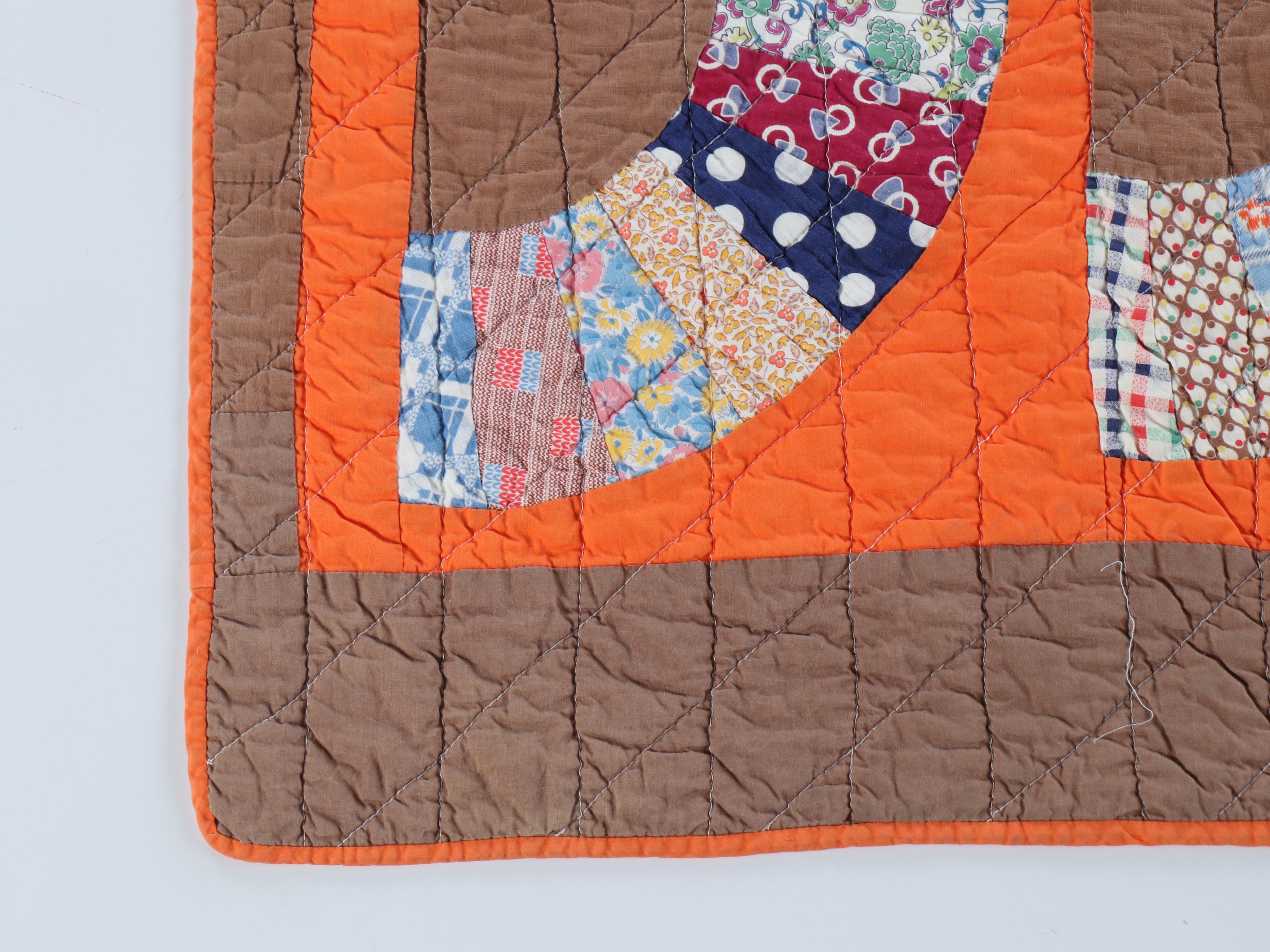 Hand-Pieced "Grandmother's Fan" Quilt