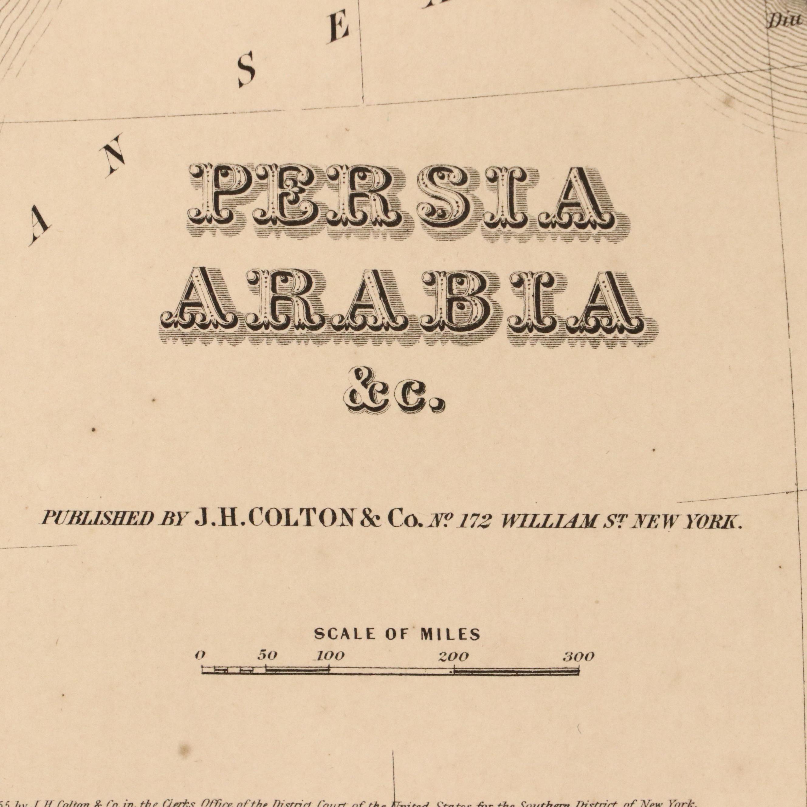 J.H. Colton & Co. Hand-Colored Engraved Map "Persia Arabia & c.," circa 1855