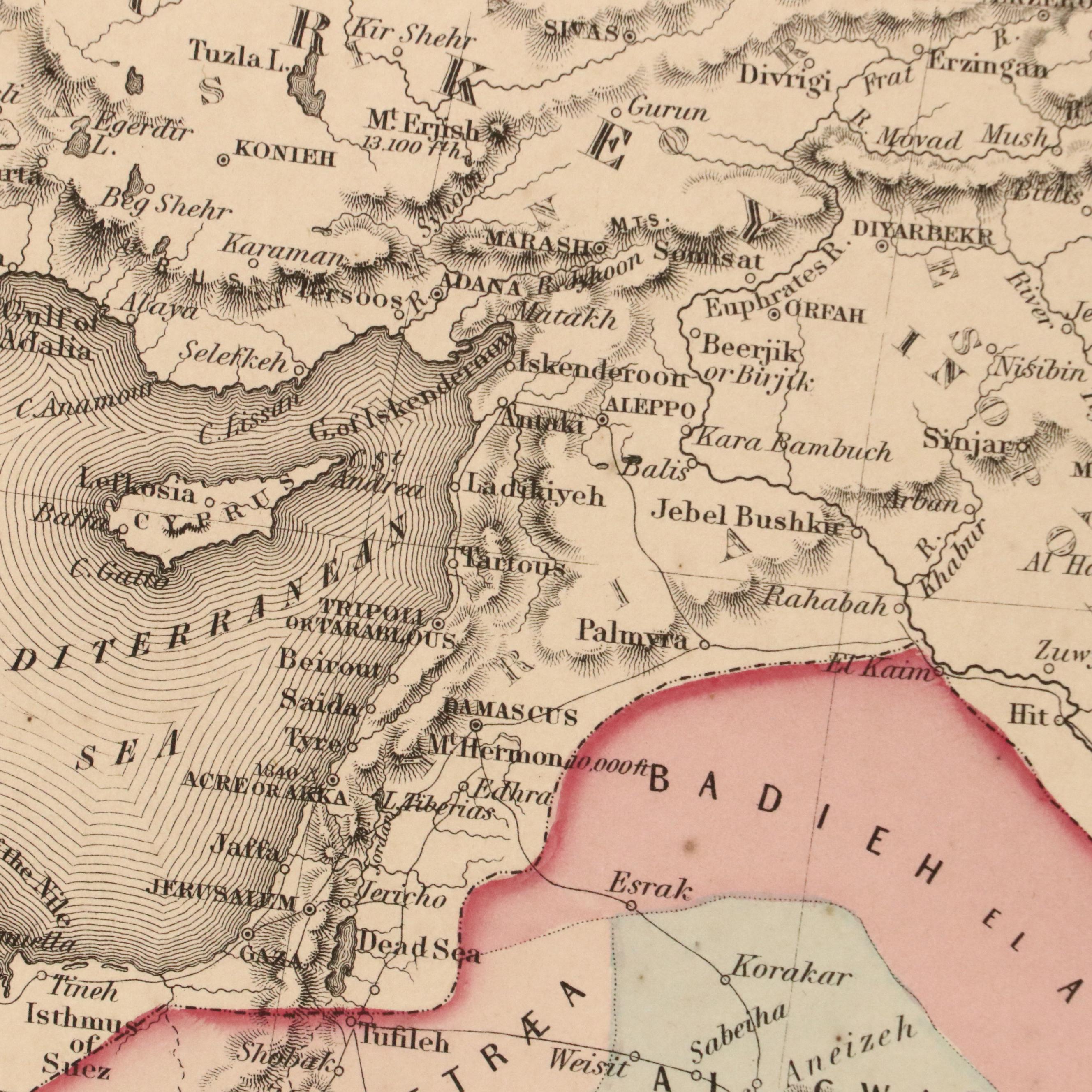 J.H. Colton & Co. Hand-Colored Engraved Map "Persia Arabia & c.," circa 1855