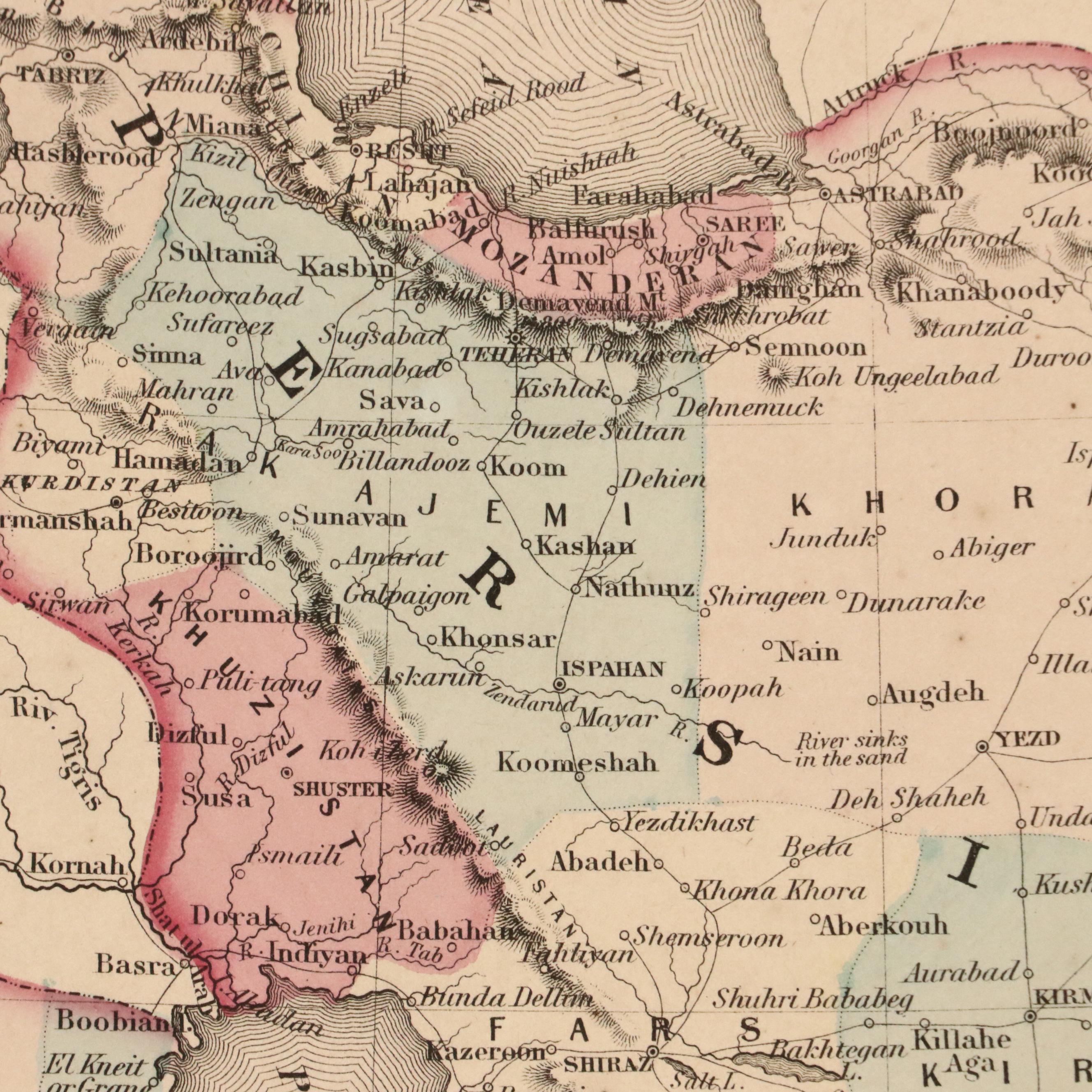 J.H. Colton & Co. Hand-Colored Engraved Map "Persia Arabia & c.," circa 1855