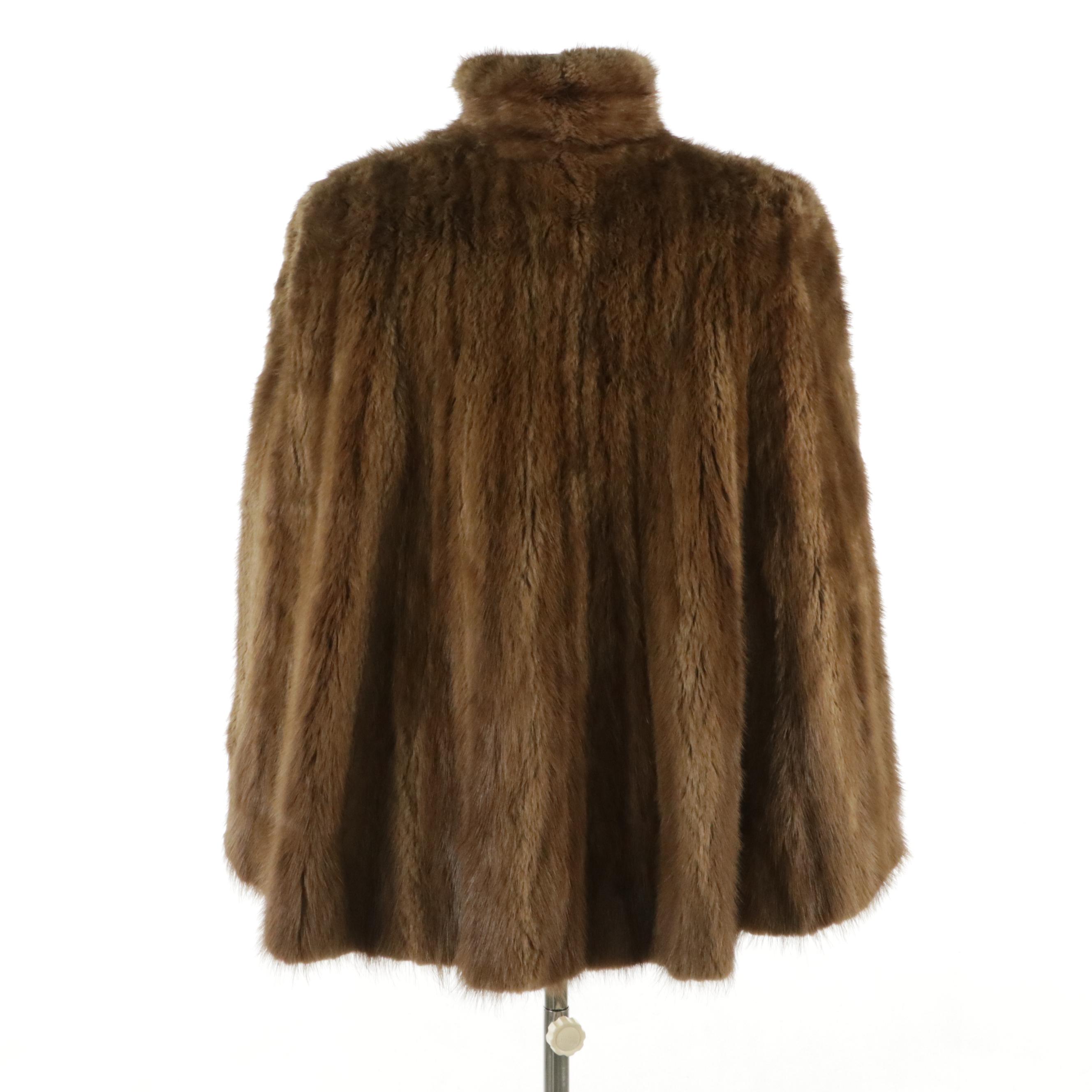 Natural Beaver Fur Capelet, Mid-20th Century