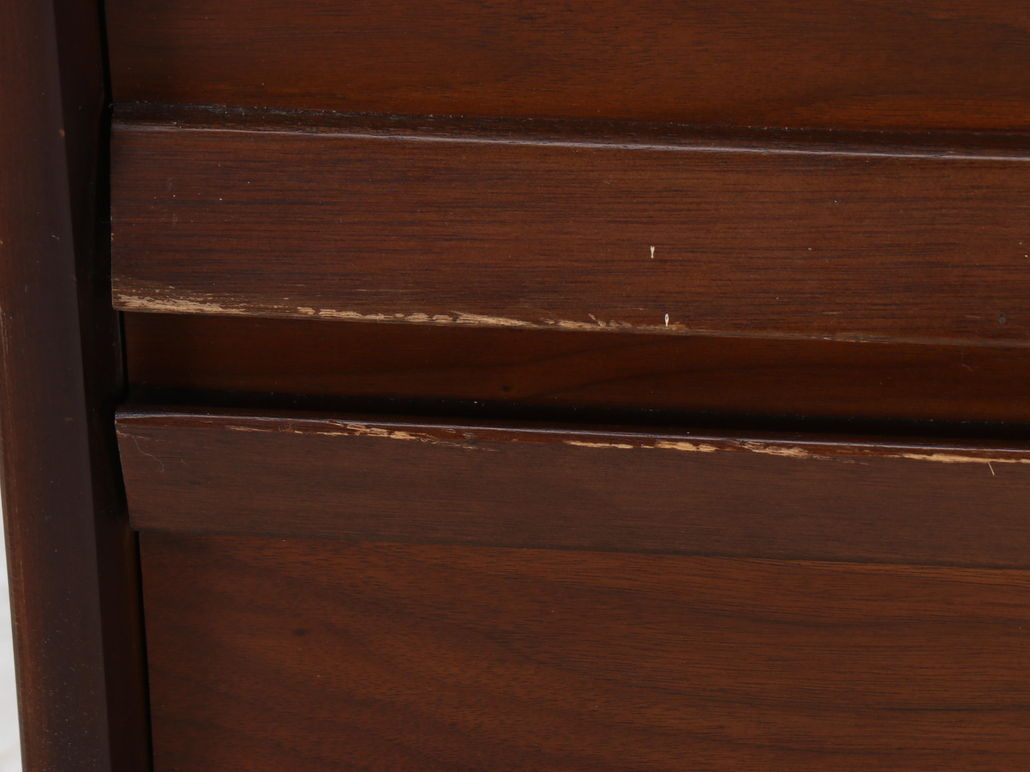 Mid Century Modern Walnut Veneer Two-Drawer Nightstand