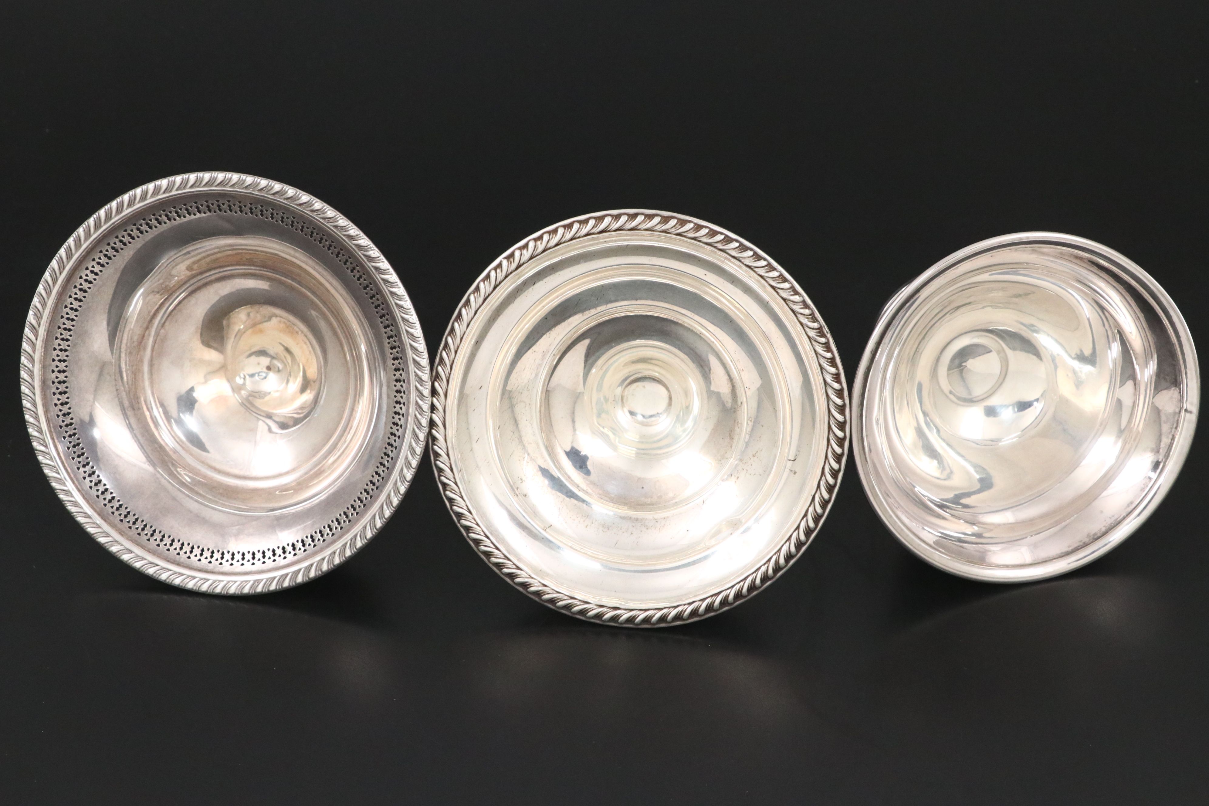 Hamilton with Other Weighted Sterling Footed Compotes, Early to Mid-20th Century