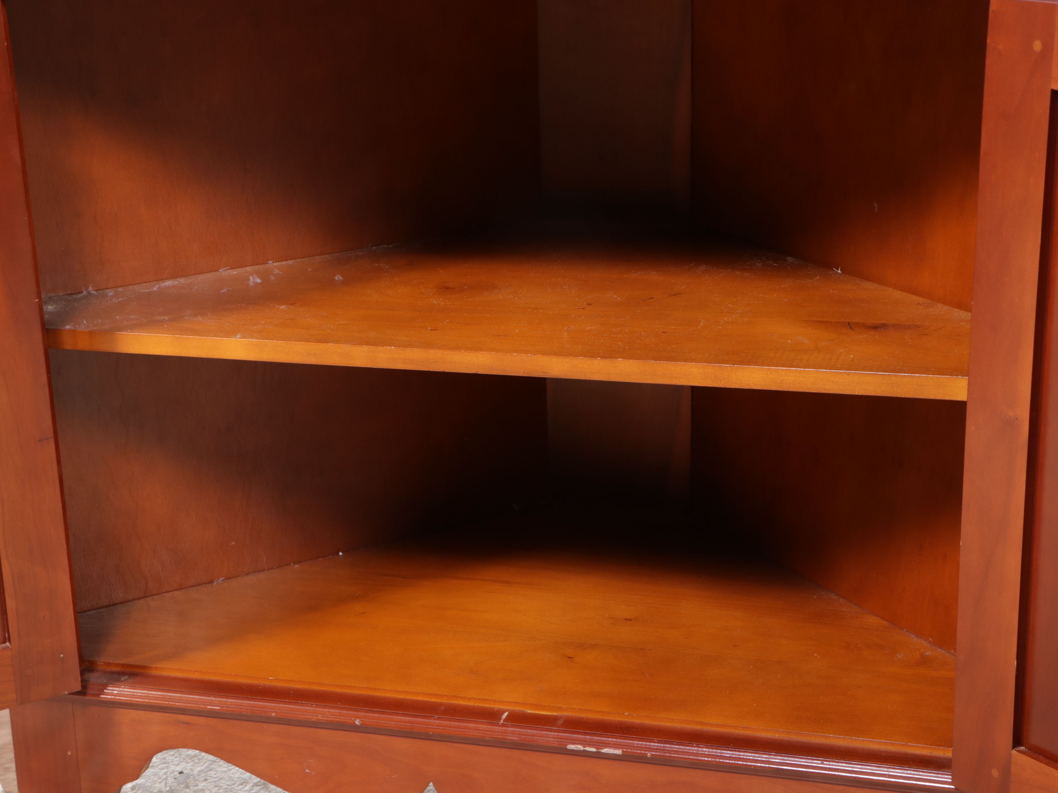 Traditional Style Cherry Corner China Cabinet