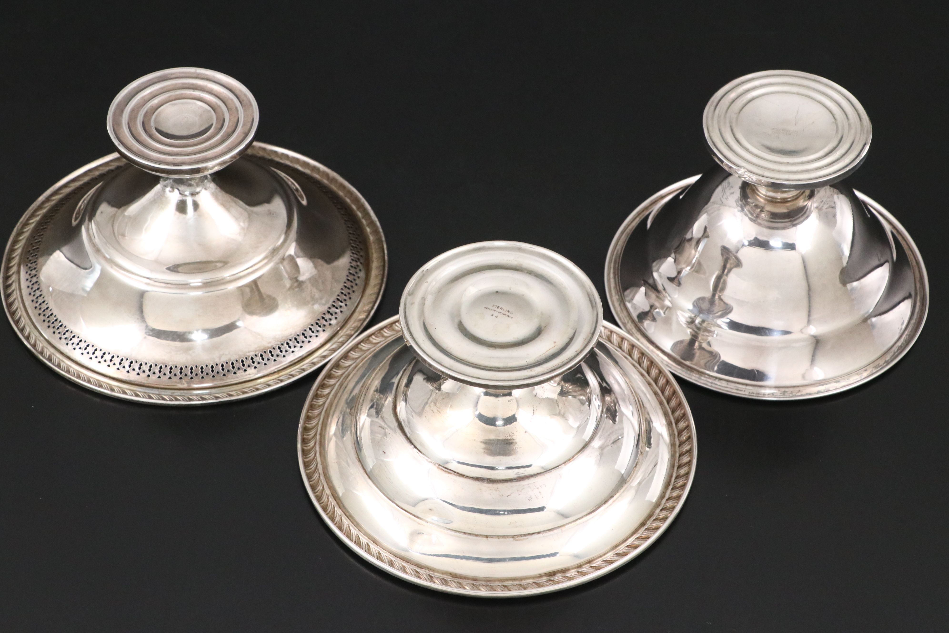 Hamilton with Other Weighted Sterling Footed Compotes, Early to Mid-20th Century