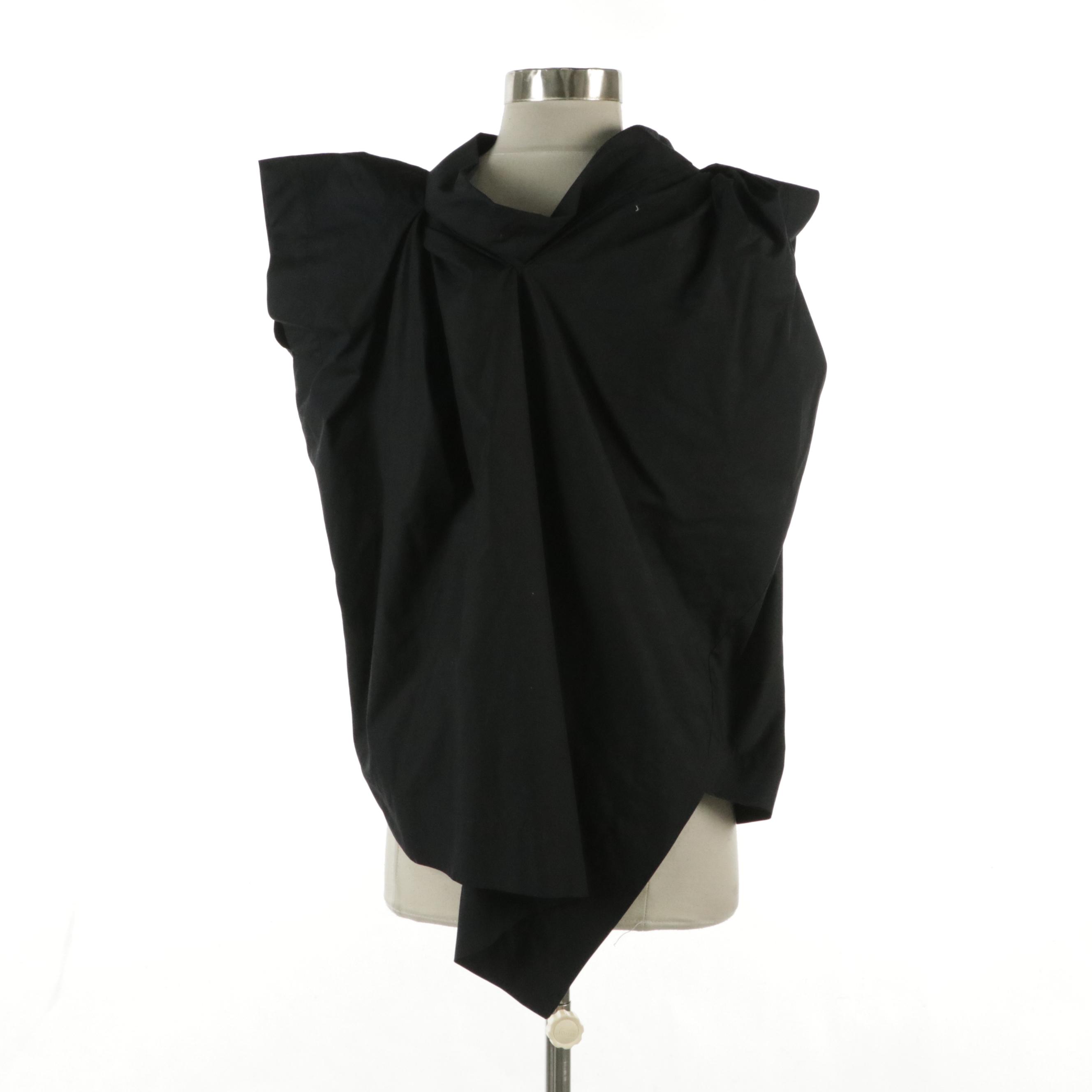 Vivienne Westwood Anglomania Asymmetrical Tailored Blouse in Black Cotton