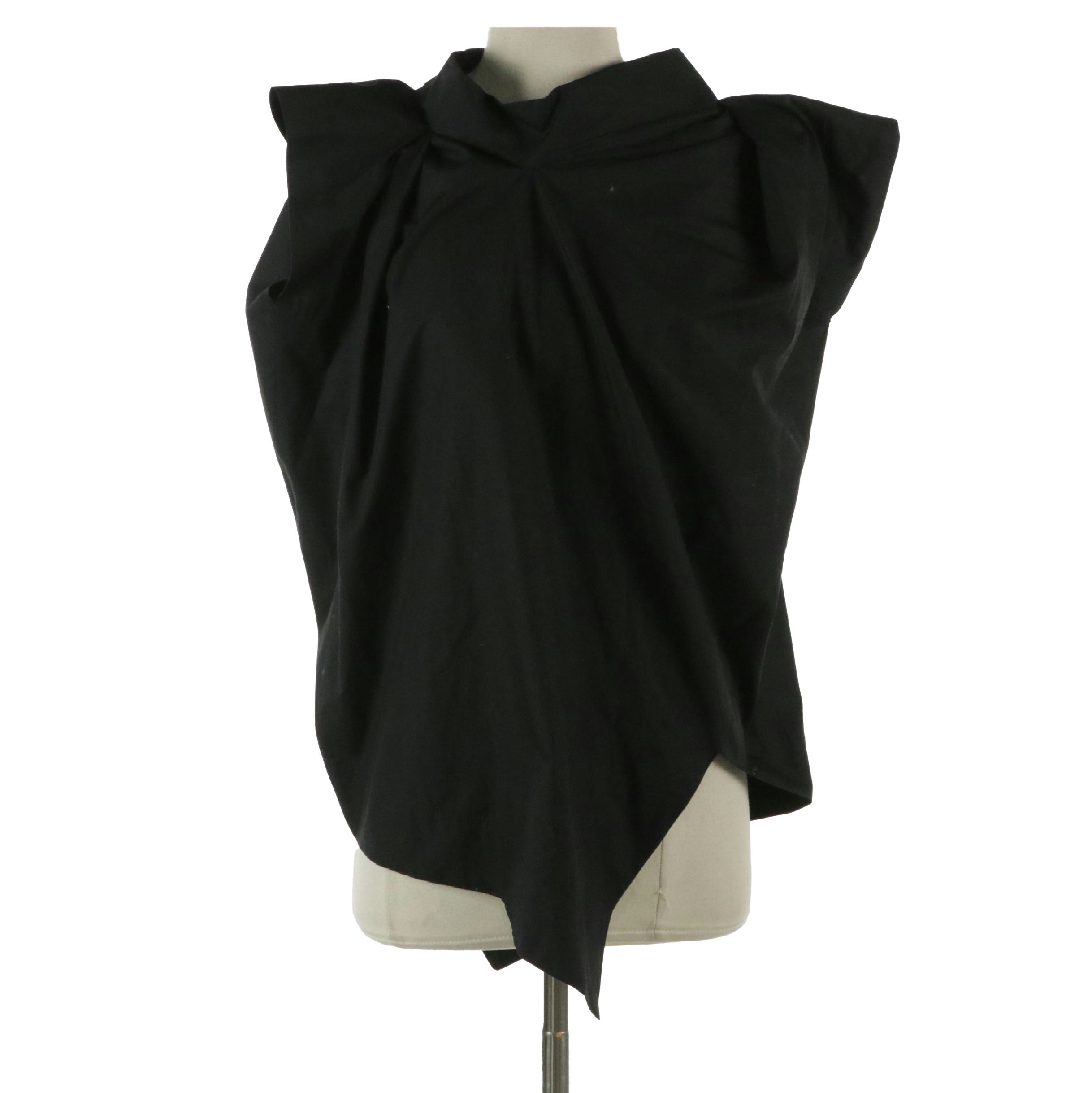 Vivienne Westwood Anglomania Asymmetrical Tailored Blouse in Black Cotton