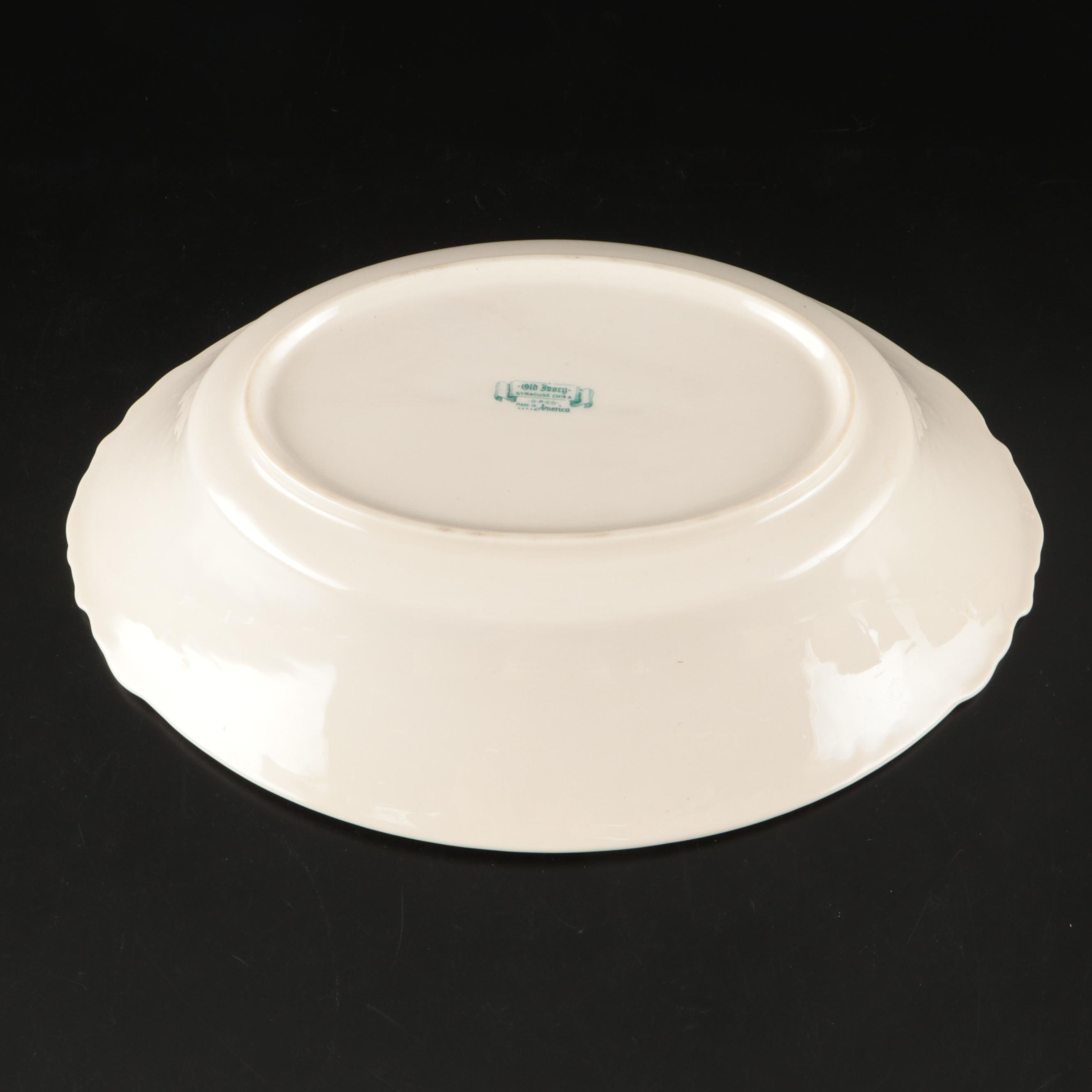 Syracuse China "Wayne" Serving Pieces with Cups and Saucers, 1949-1970