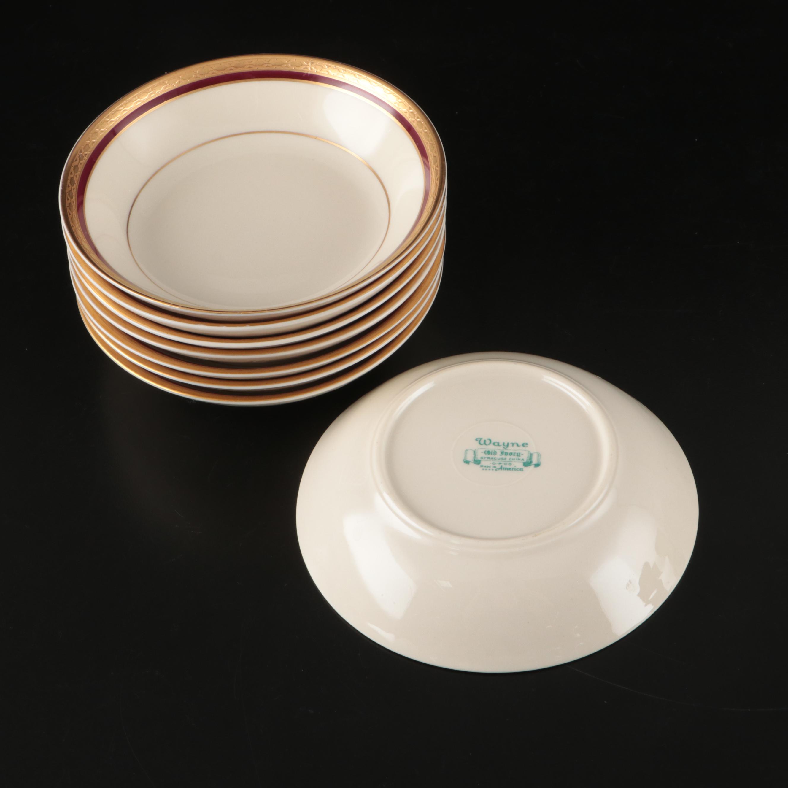 Syracuse China "Wayne" Serving Pieces with Cups and Saucers, 1949-1970