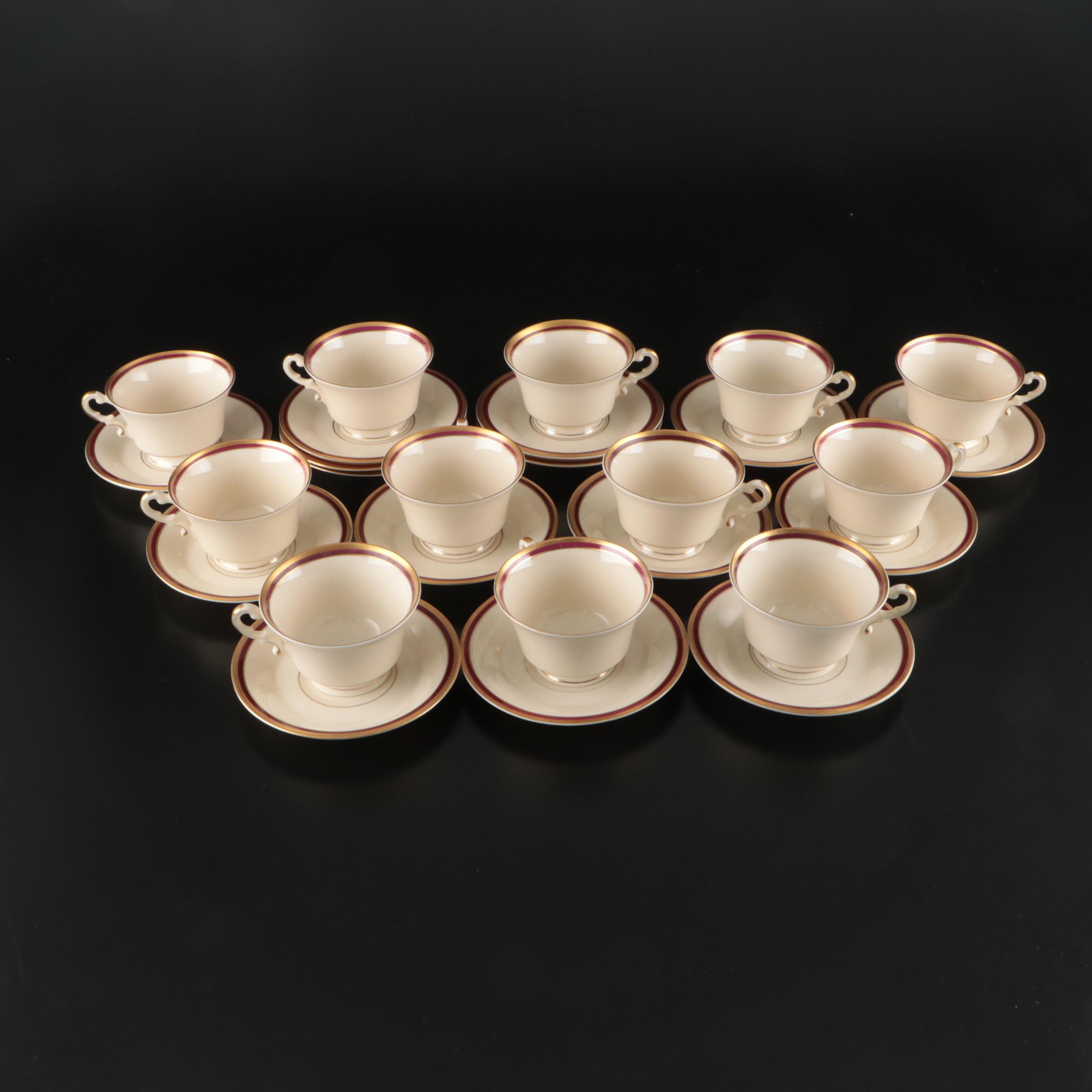 Syracuse China "Wayne" Serving Pieces with Cups and Saucers, 1949-1970