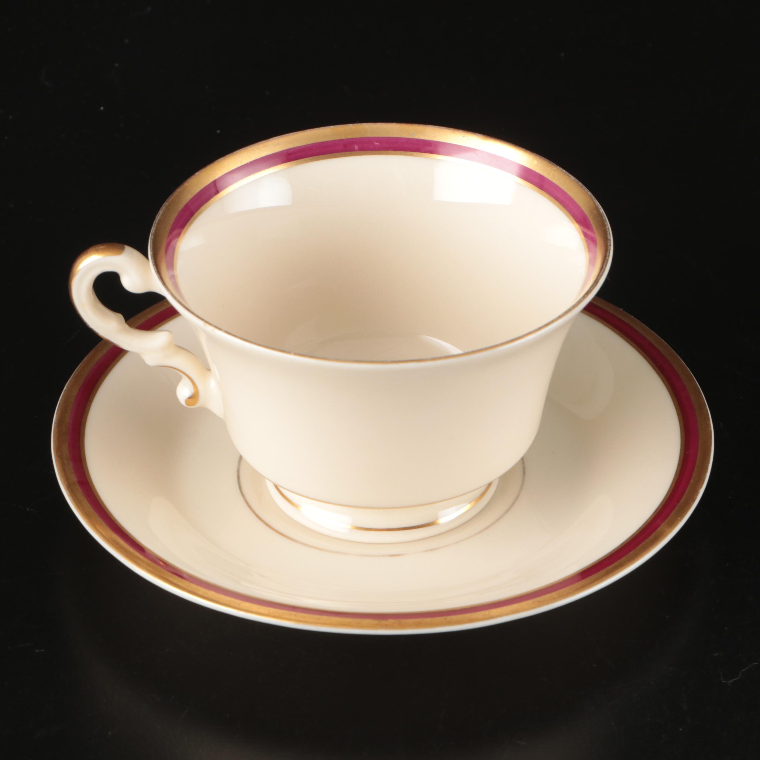Syracuse China "Wayne" Serving Pieces with Cups and Saucers, 1949-1970