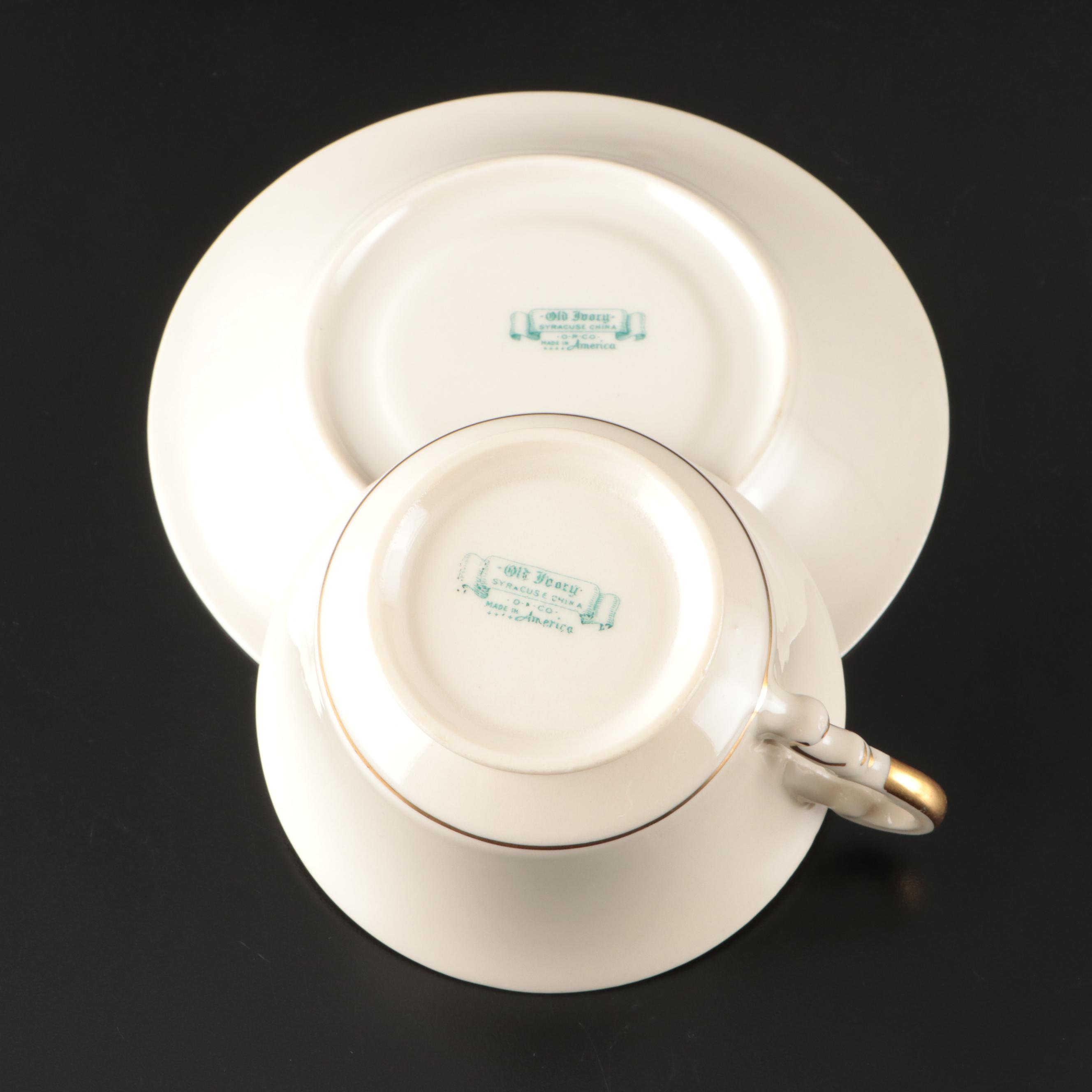 Syracuse China "Wayne" Serving Pieces with Cups and Saucers, 1949-1970