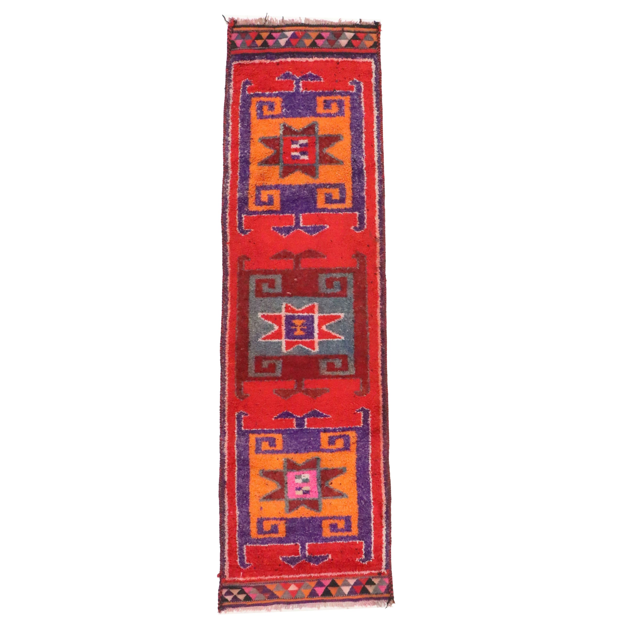3'4 x 11'8 Hand-Knotted Moroccan Berber Long Rug