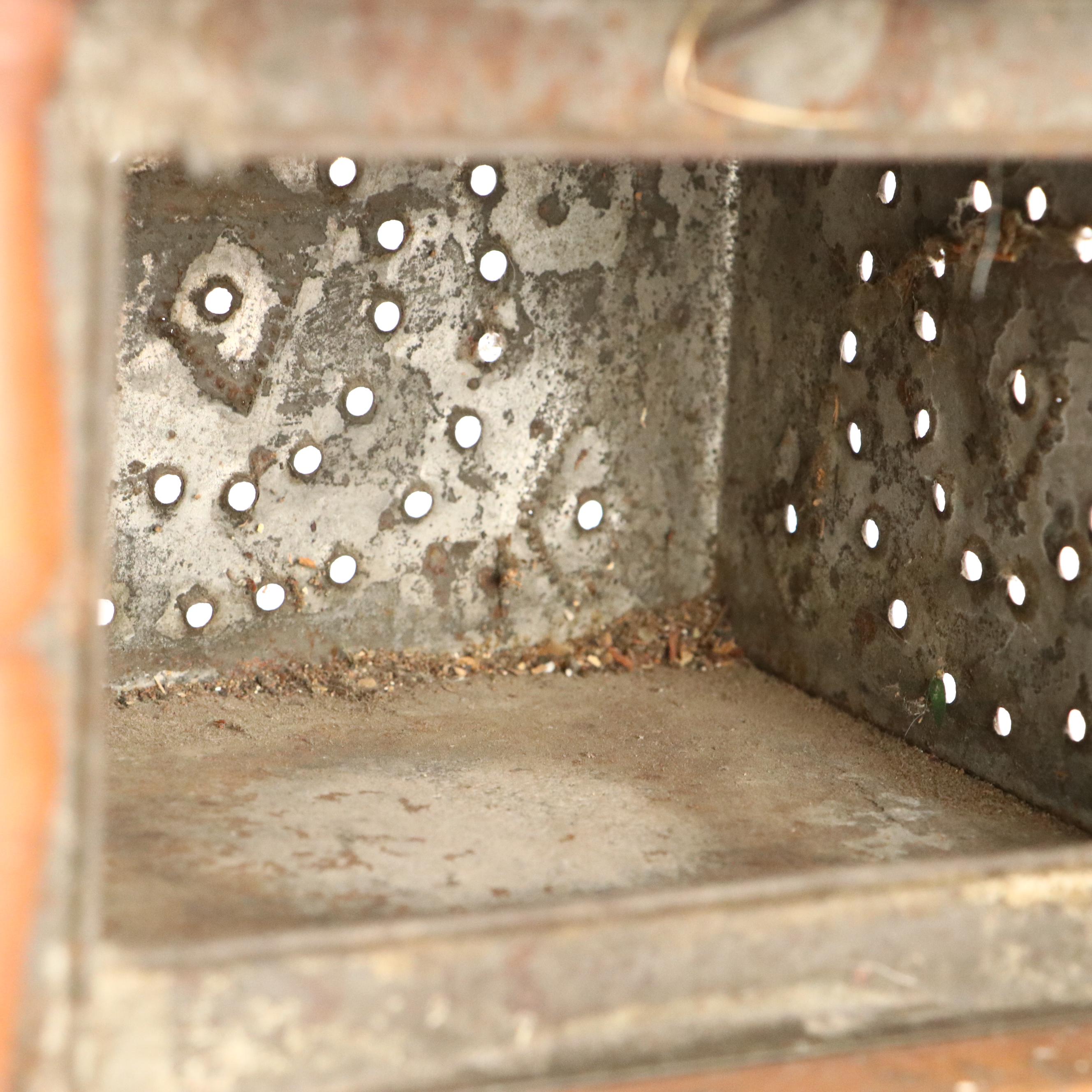 American Punched Tin and Wood Foot Warming Box, Early to Mid-19th Century
