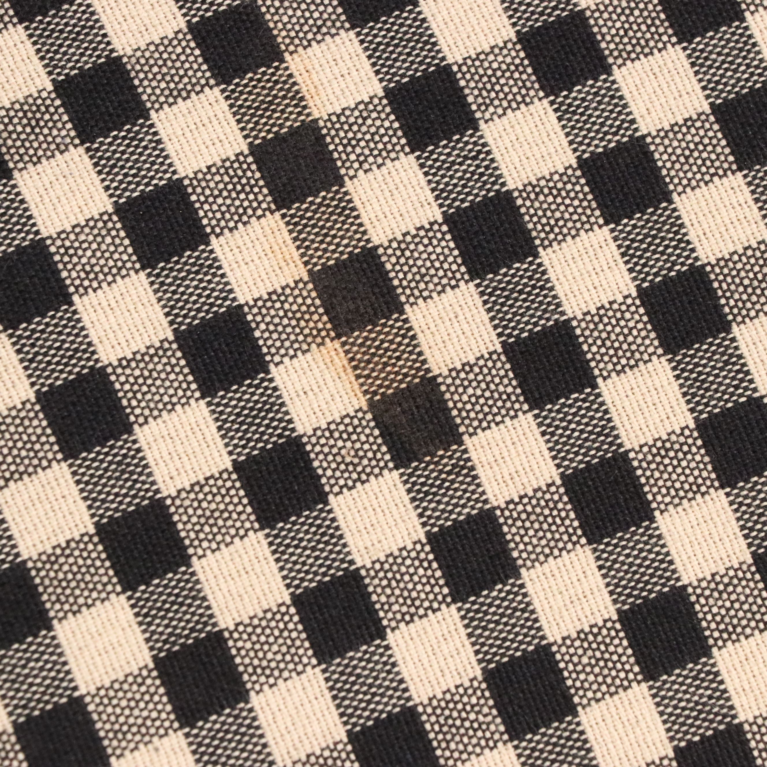 Pair of Black & White Gingham Upholstered Armchairs