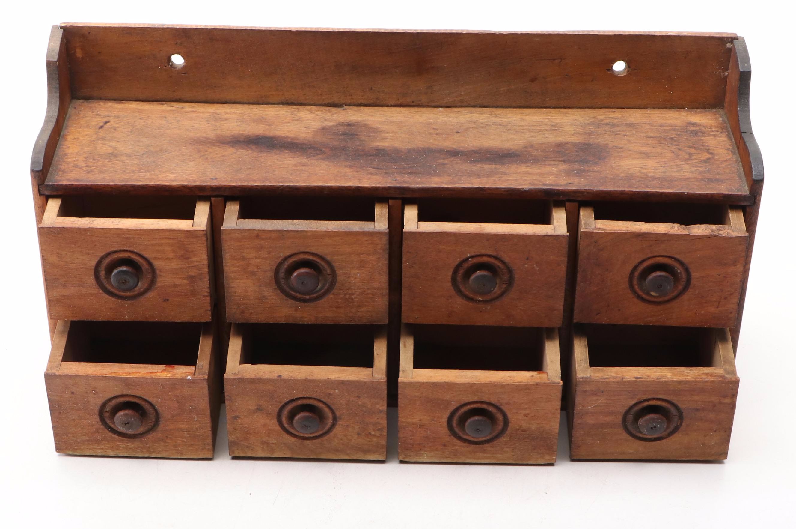 Eight-Drawer Wooden Spice Cabinet