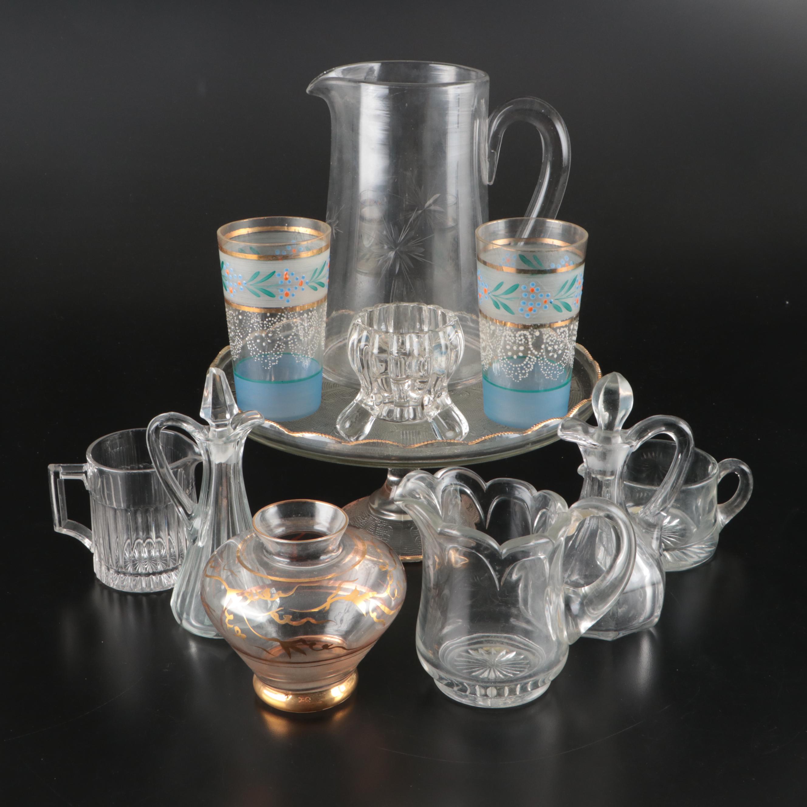 Heisey Creamers and Cruets with Other Glass Tableware, 20th Century