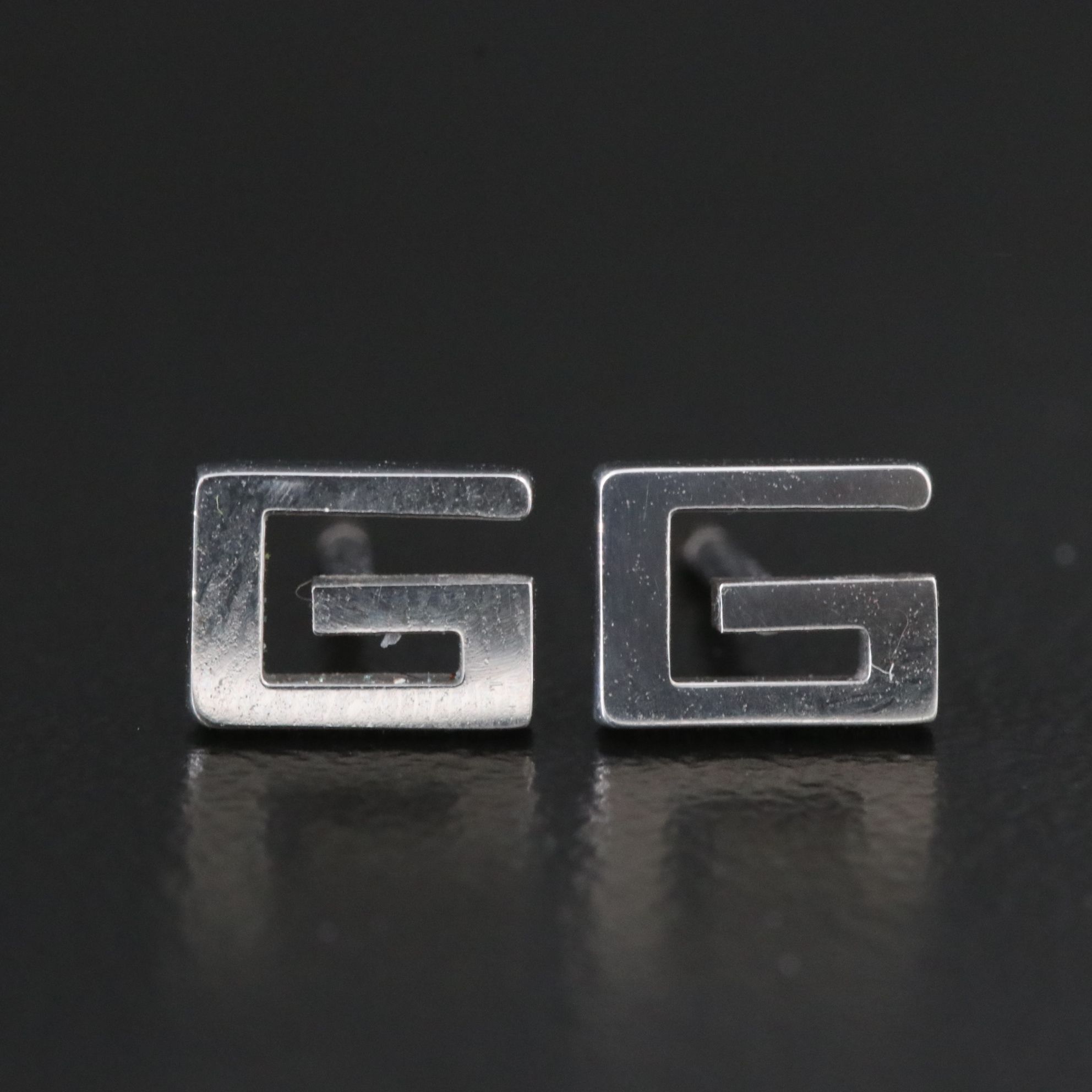Gucci 18K Square Logo Stud Earrings