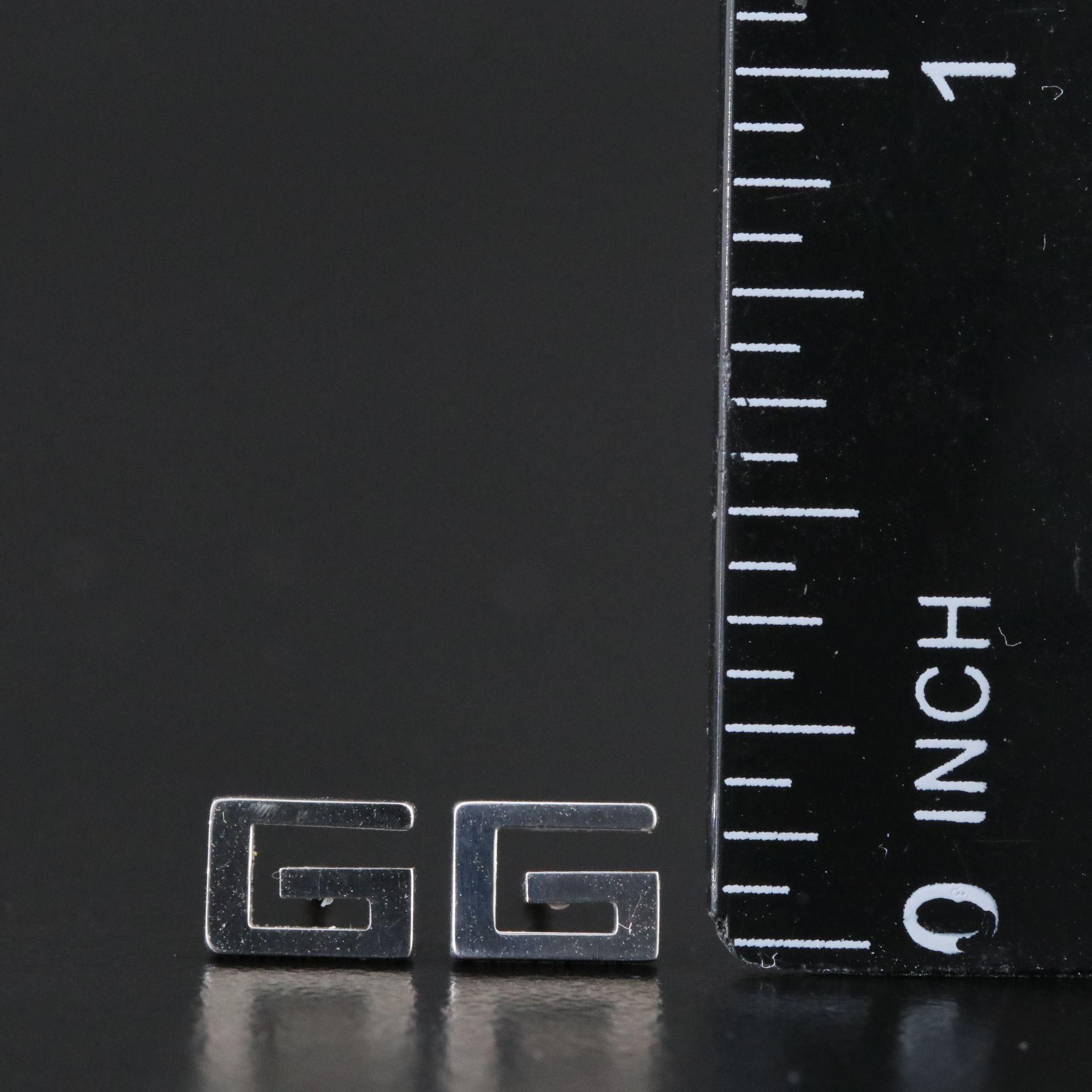 Gucci 18K Square Logo Stud Earrings