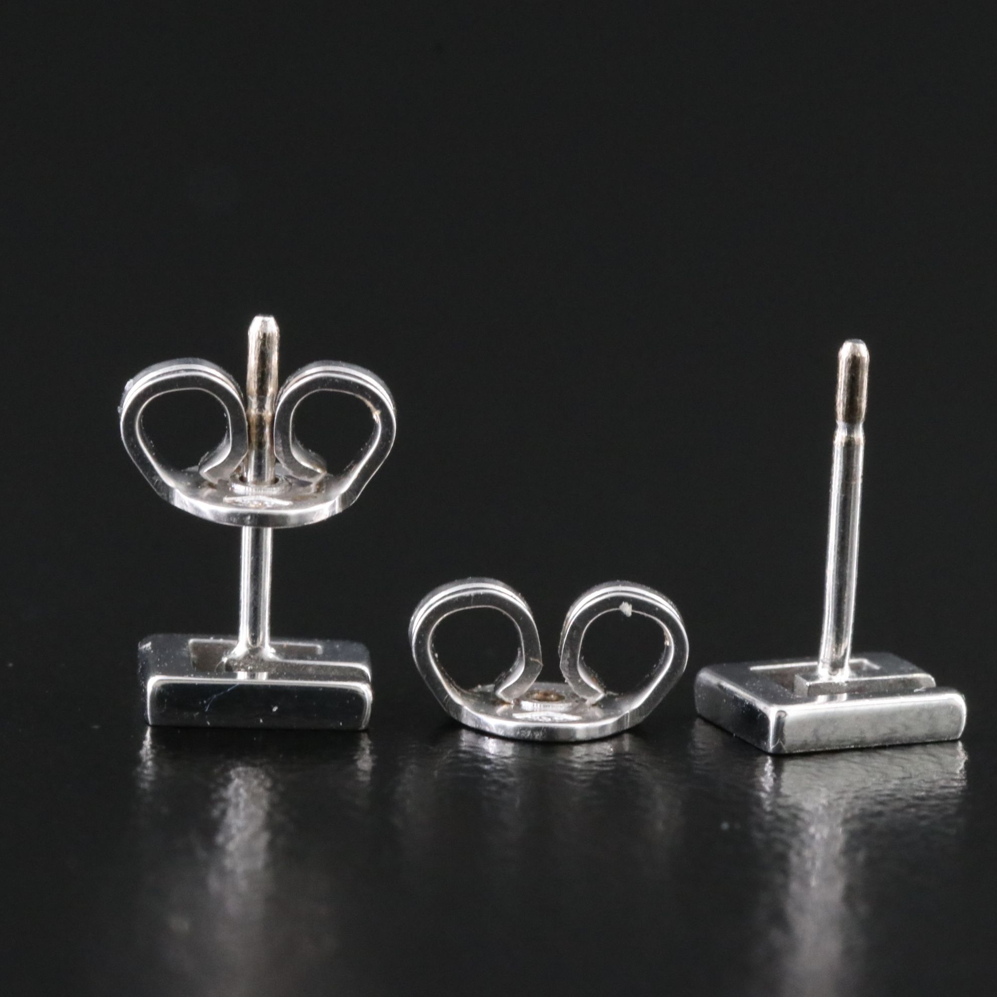 Gucci 18K Square Logo Stud Earrings
