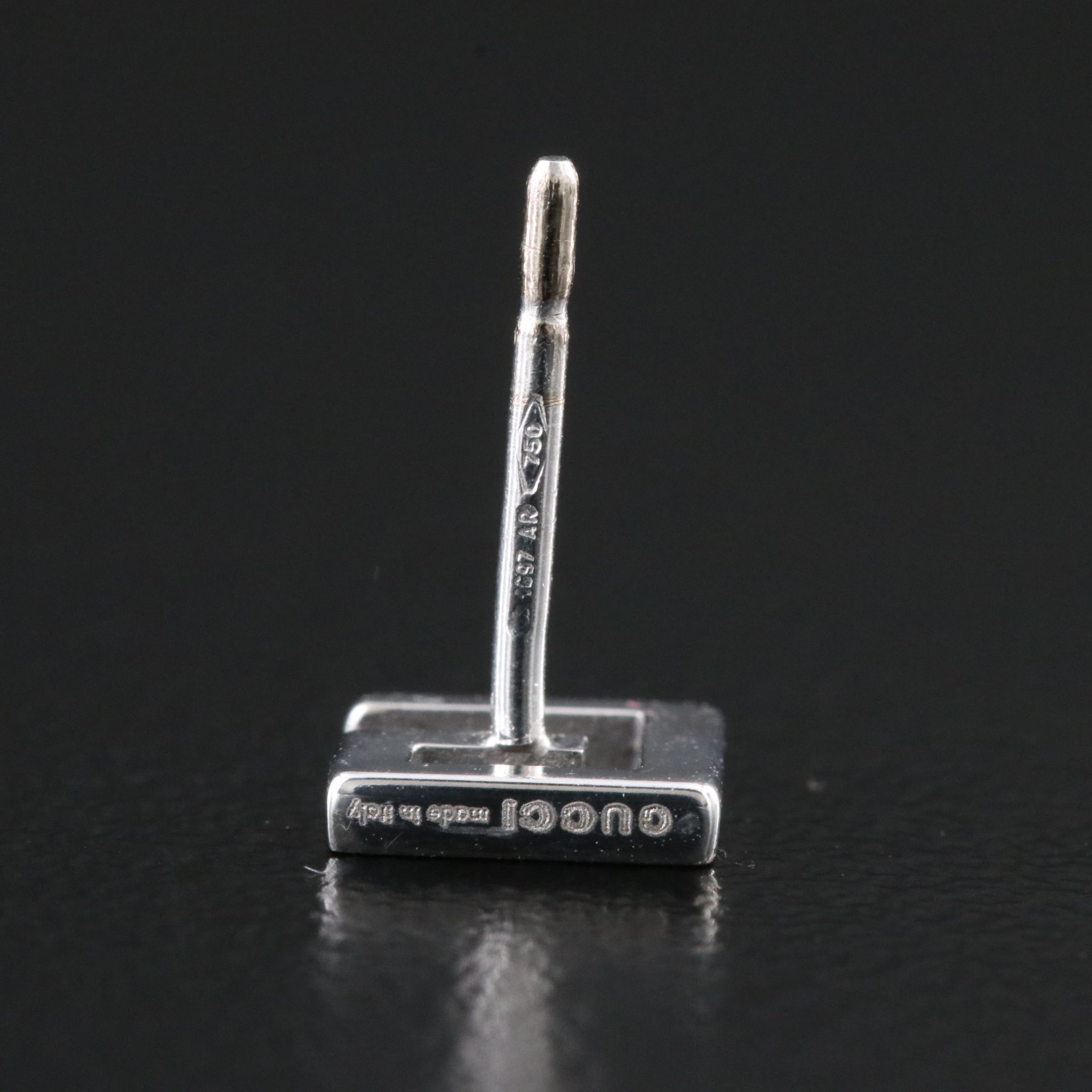 Gucci 18K Square Logo Stud Earrings