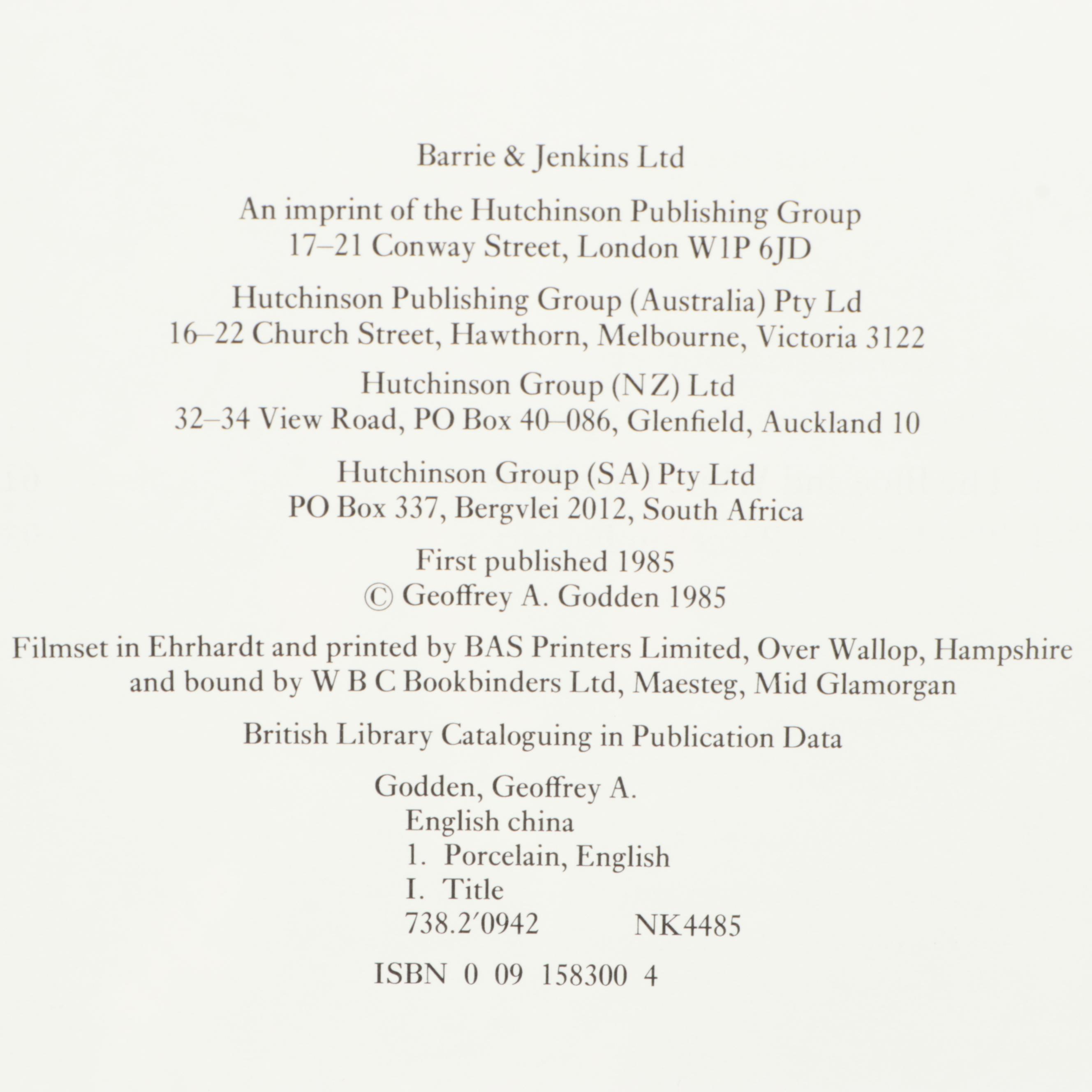 "George Washington's Chinaware" by Susan Detweiler and More Reference Books