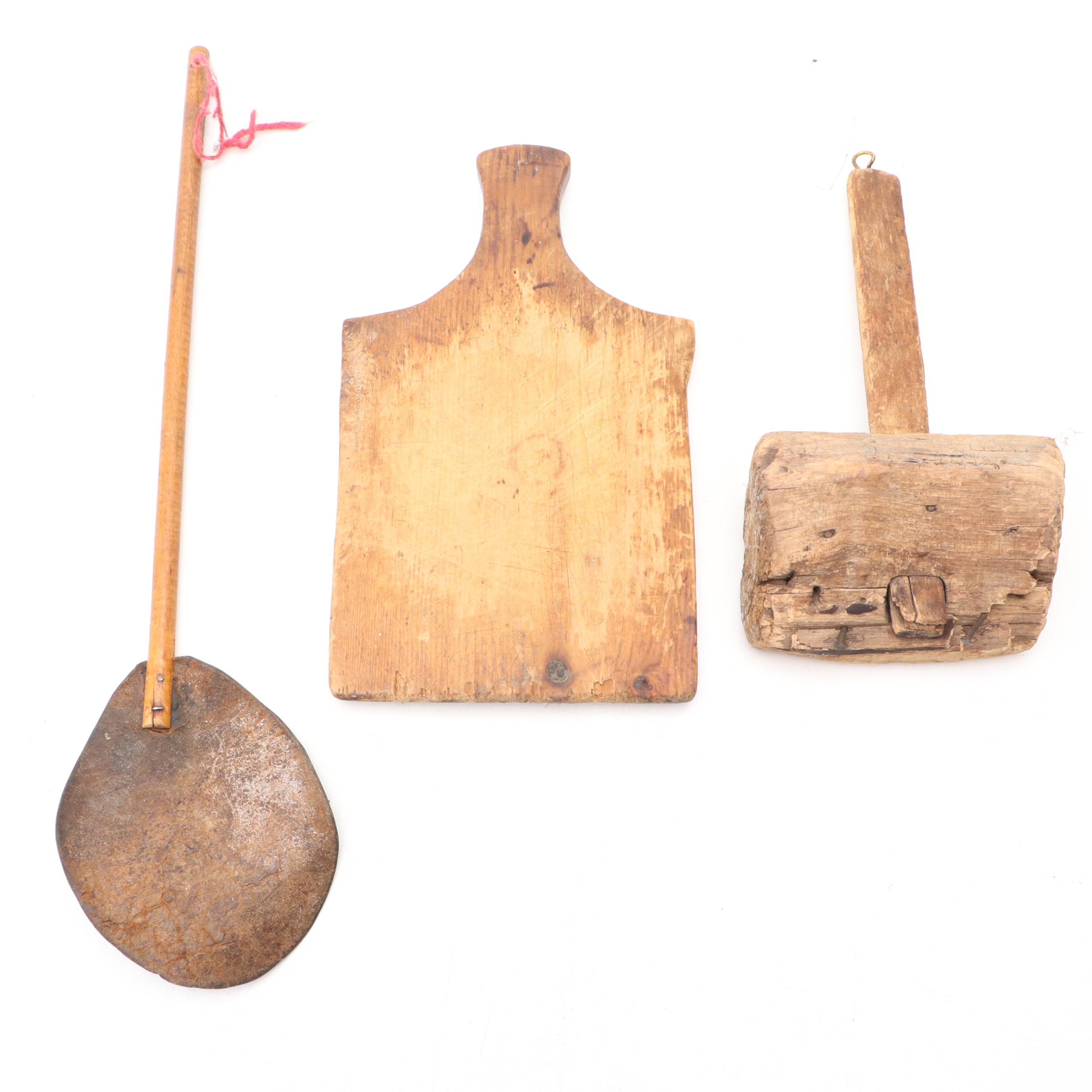 Wood Fire Beater, Spice Grinder and Other Rustic Kitchen Utensils