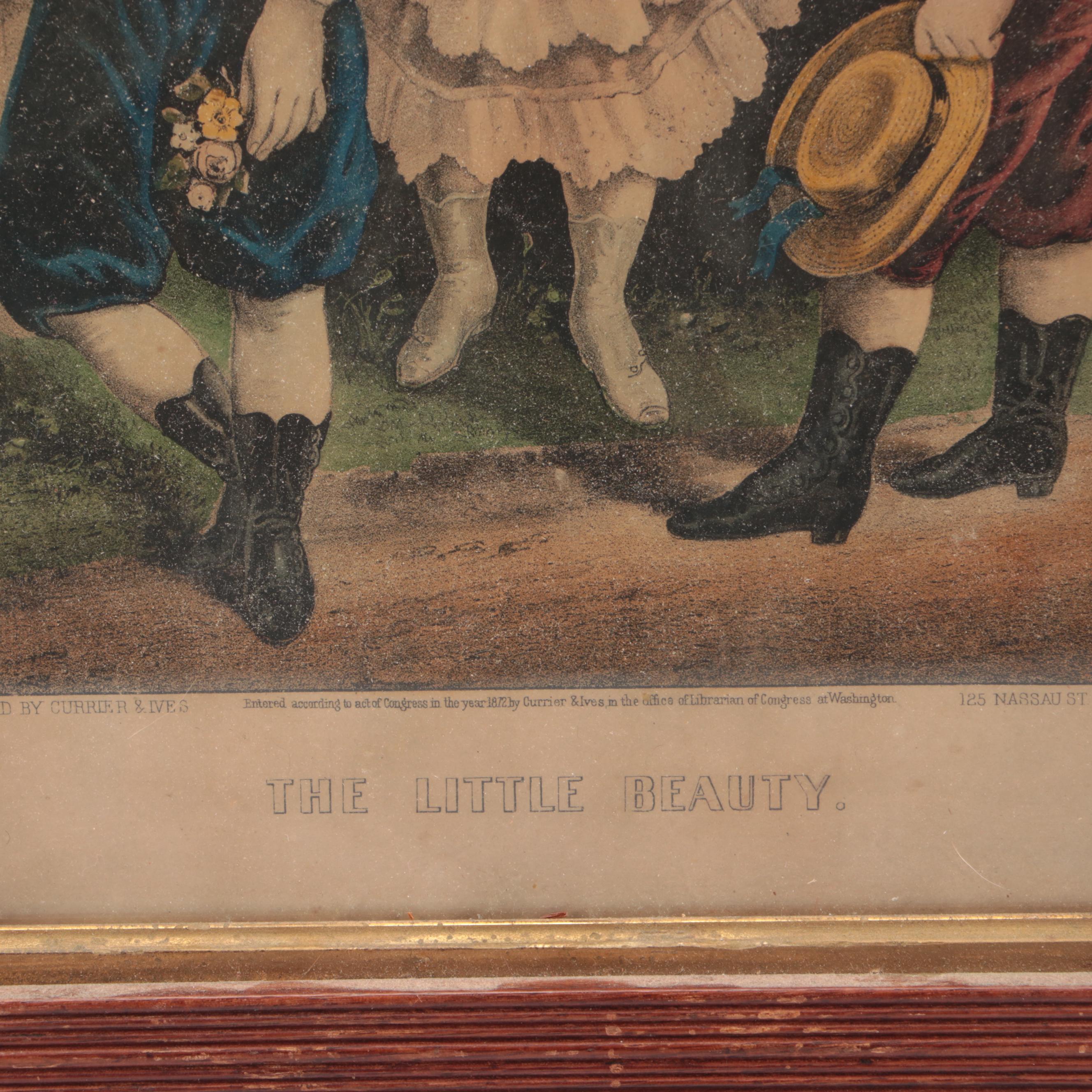 Currier & Ives Lithograph "The Little Beauty," 1872
