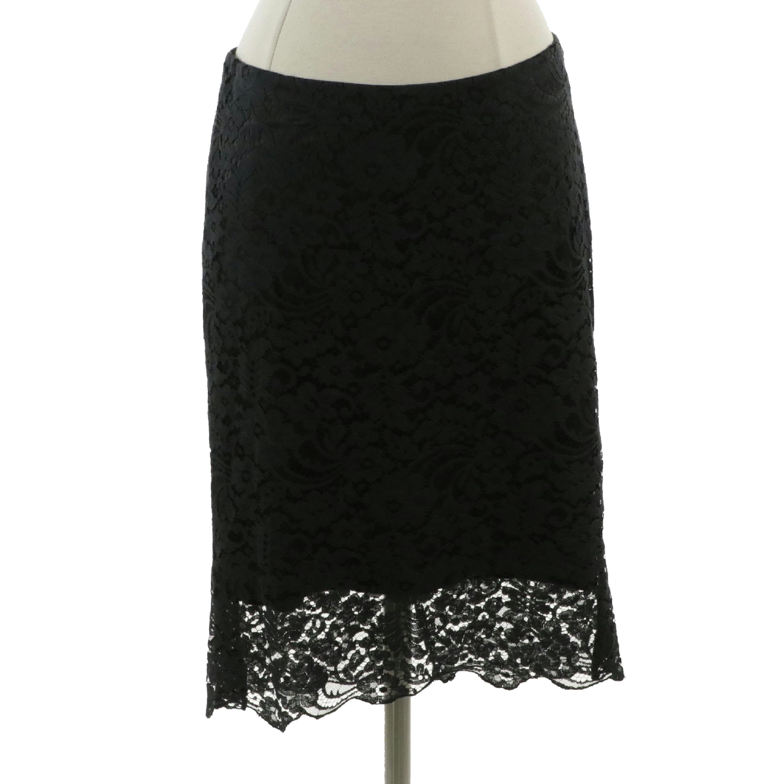 Dolce & Gabbana Cotton Lace Knee-Length Skirt