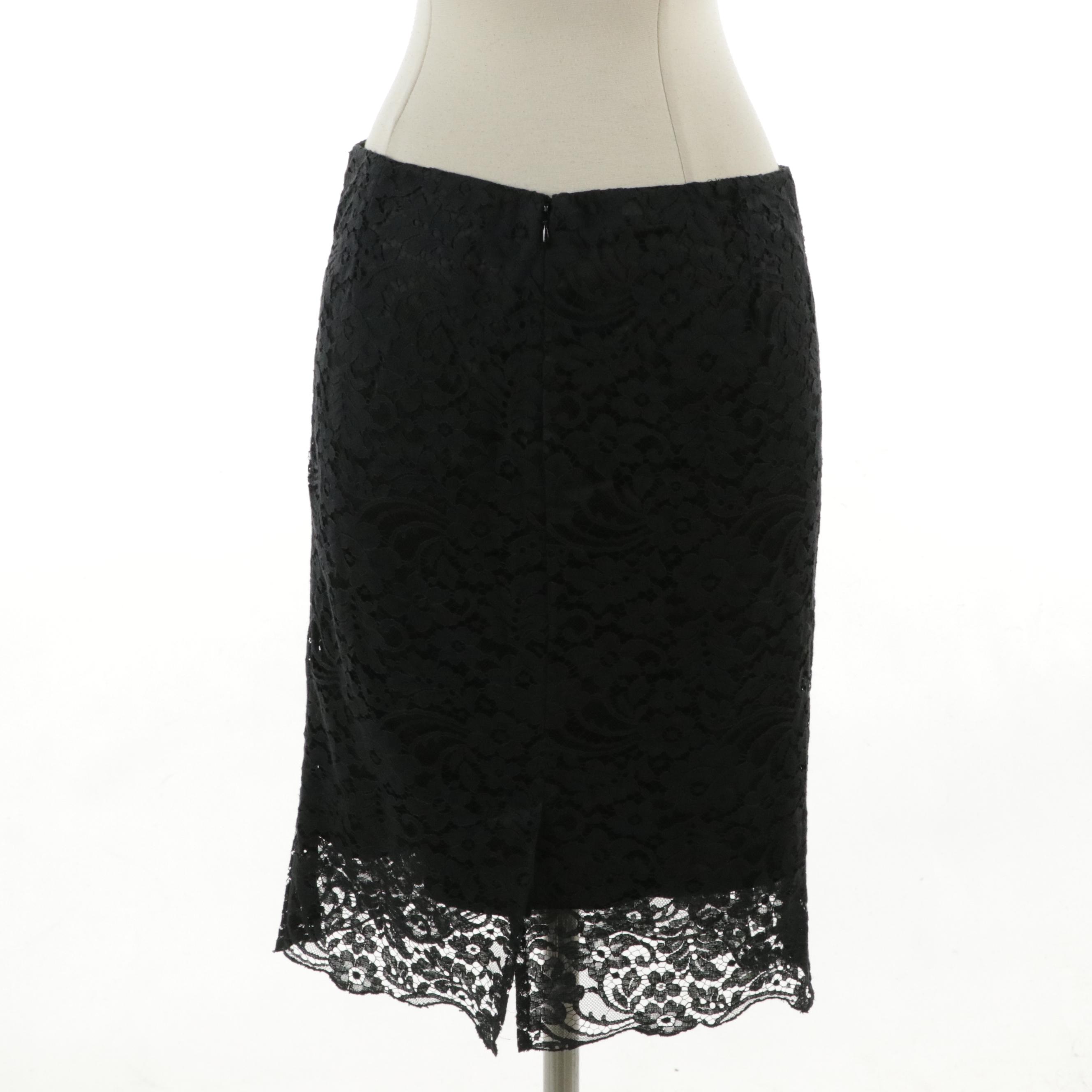 Dolce & Gabbana Cotton Lace Knee-Length Skirt